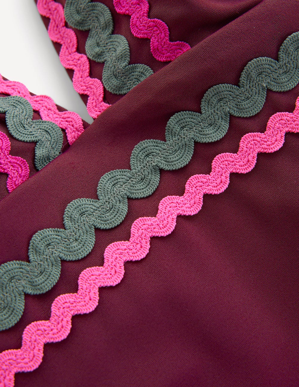 Porto Tankini Top-Chocberry, Rik rak - Image 6