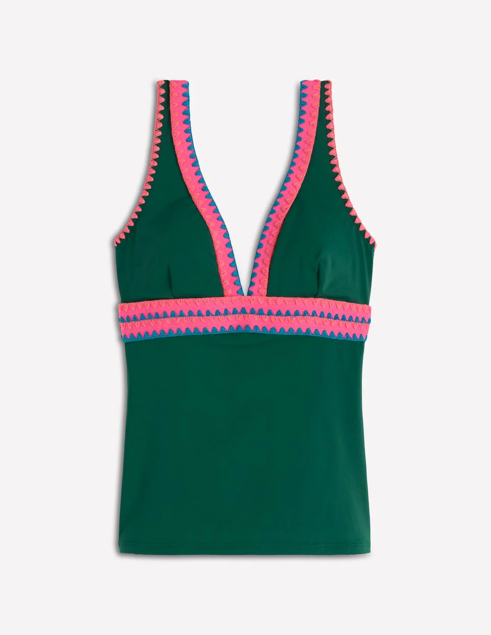 Porto Tankini Top-Mangrove Green, Embroidery - Image 7