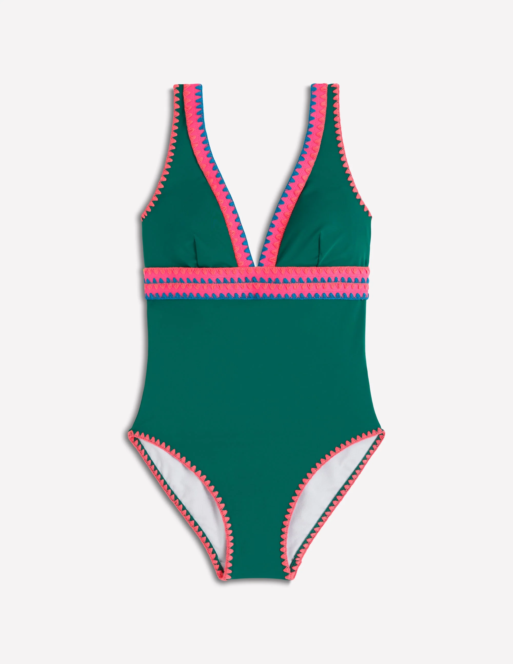 Porto V-neck Swimsuit-Mangrove Green, Embroidery - Image 9