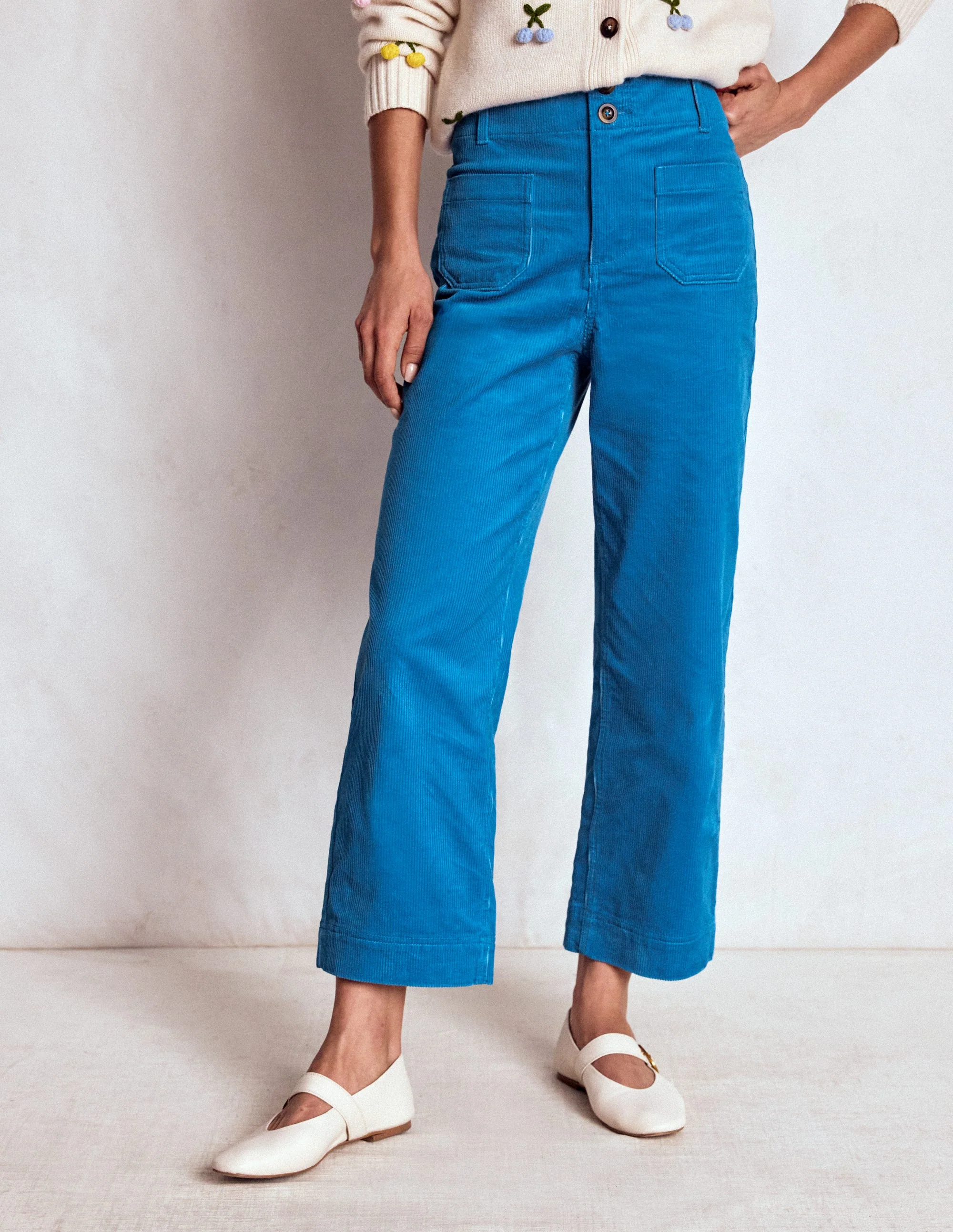 Primrose Cord Trousers-Bright Blue - Image 4