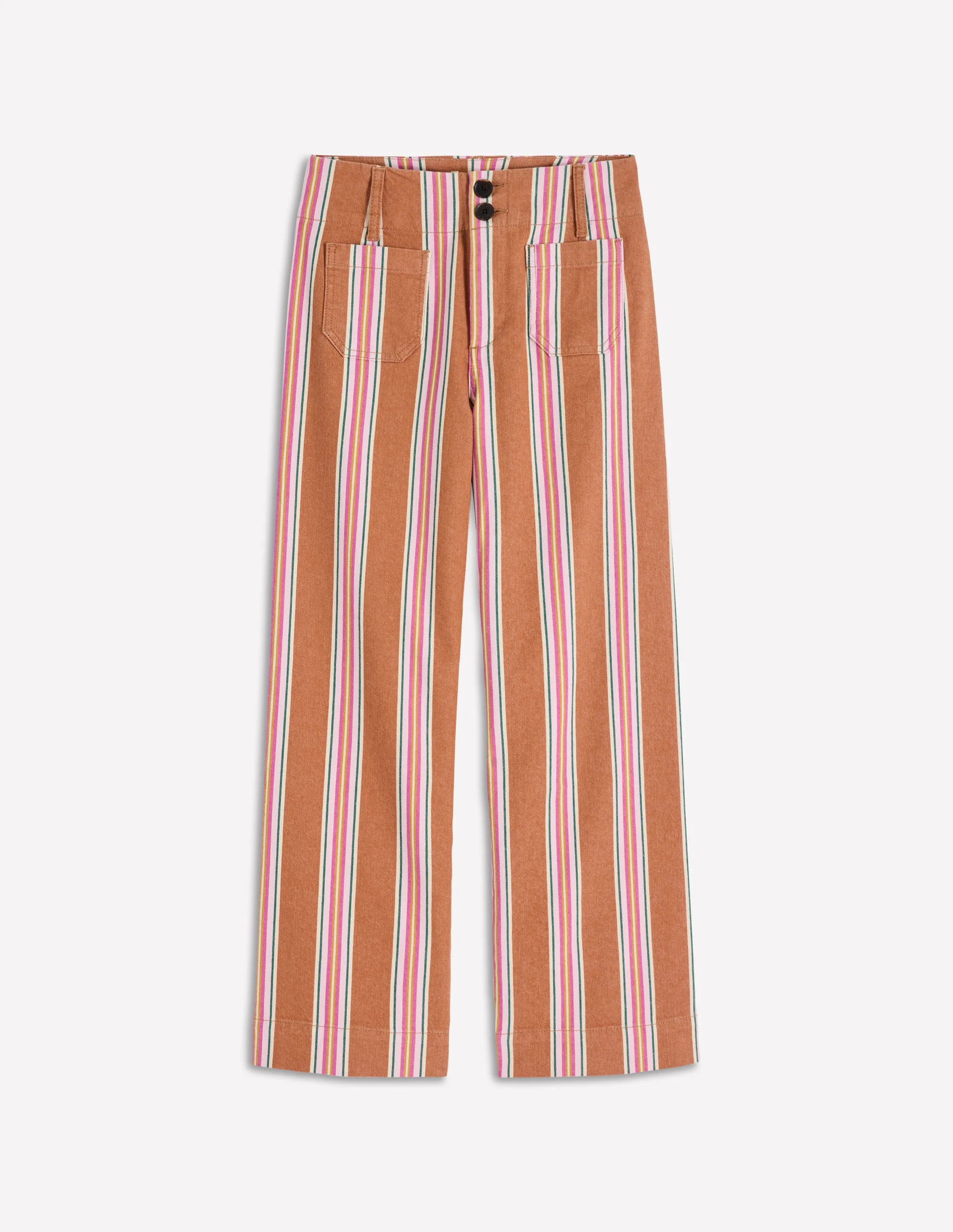 Primrose Patch Pocket Jeans-Cognac, Pink Stripe - Image 3