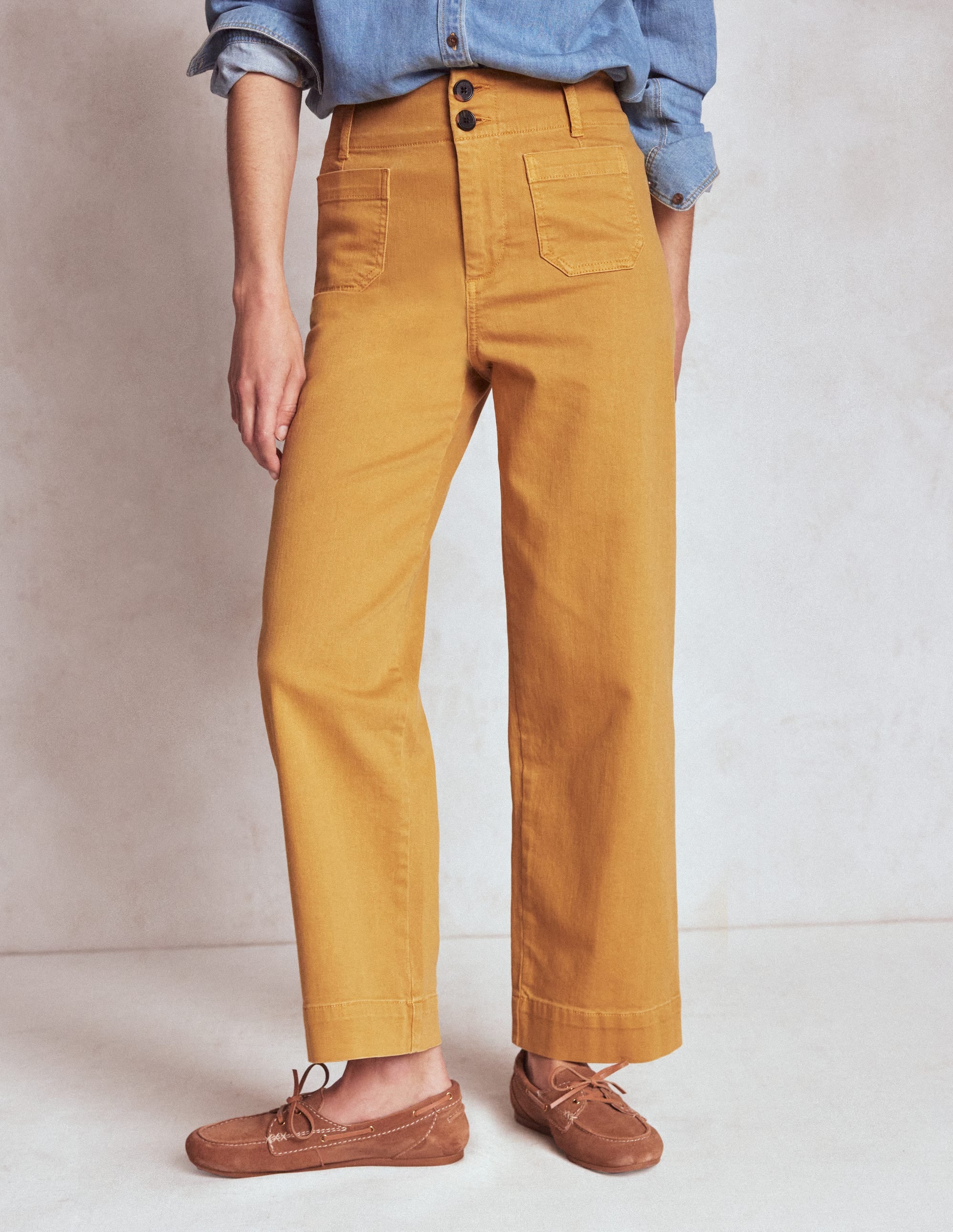 Primrose Patch Pocket Trousers-Golden Rye - Image 4
