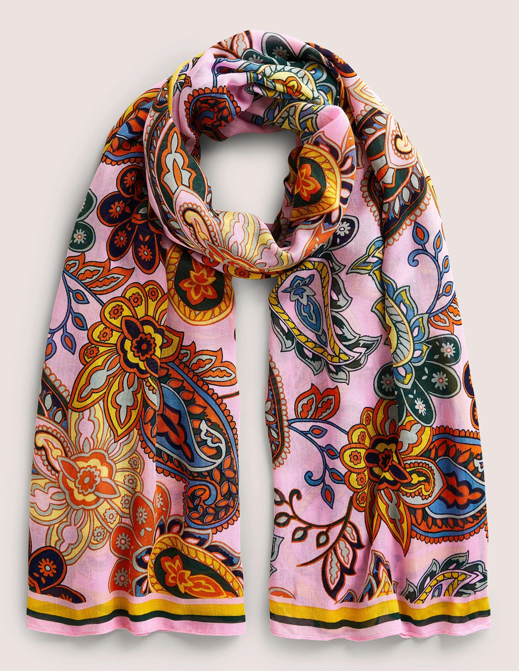 Printed Modal Scarf-Cherry Blossom, Paisley Charm
