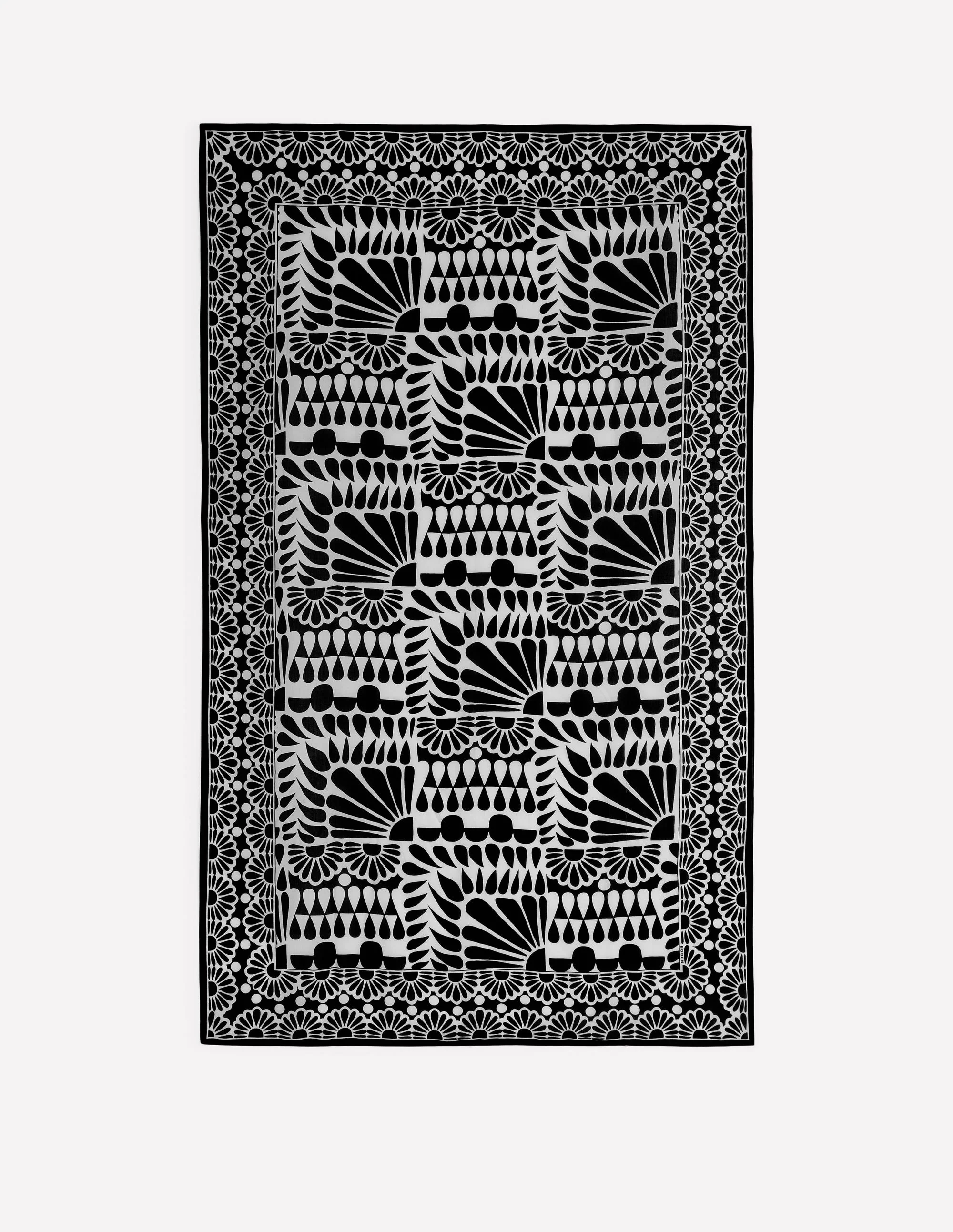 Printed Sarong Scarf-Black, Geo Stamp - Image 4