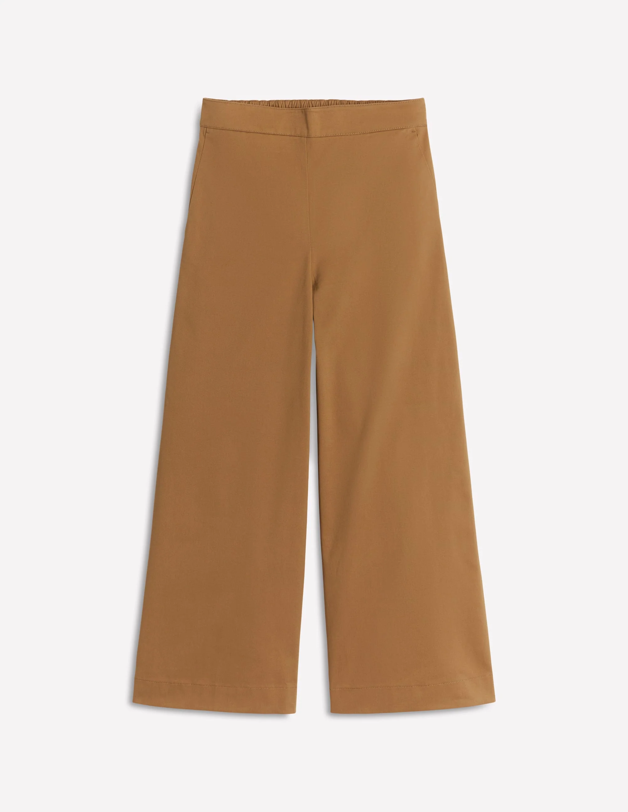 Pull-on Cropped Trousers-Hazelnut Brown - Image 6
