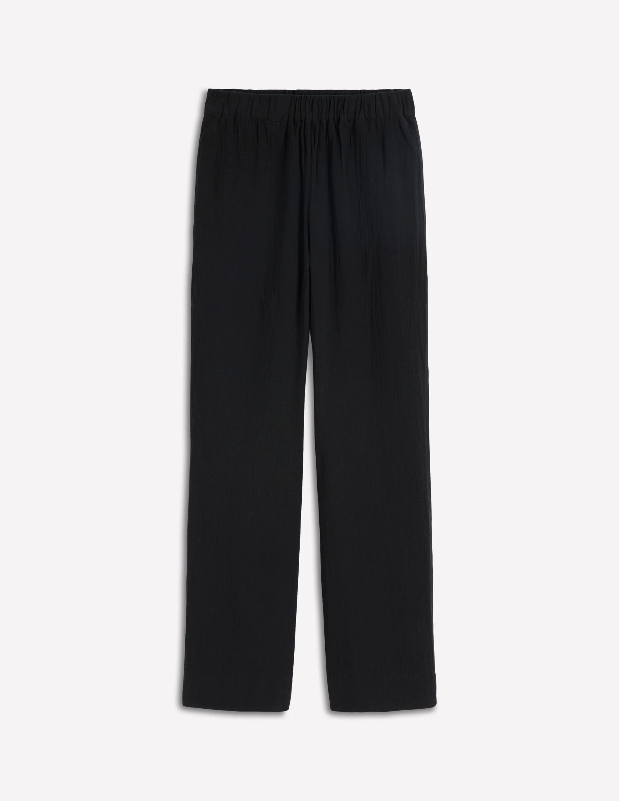 Pull-on Double Cloth Trousers-Black - Image 5