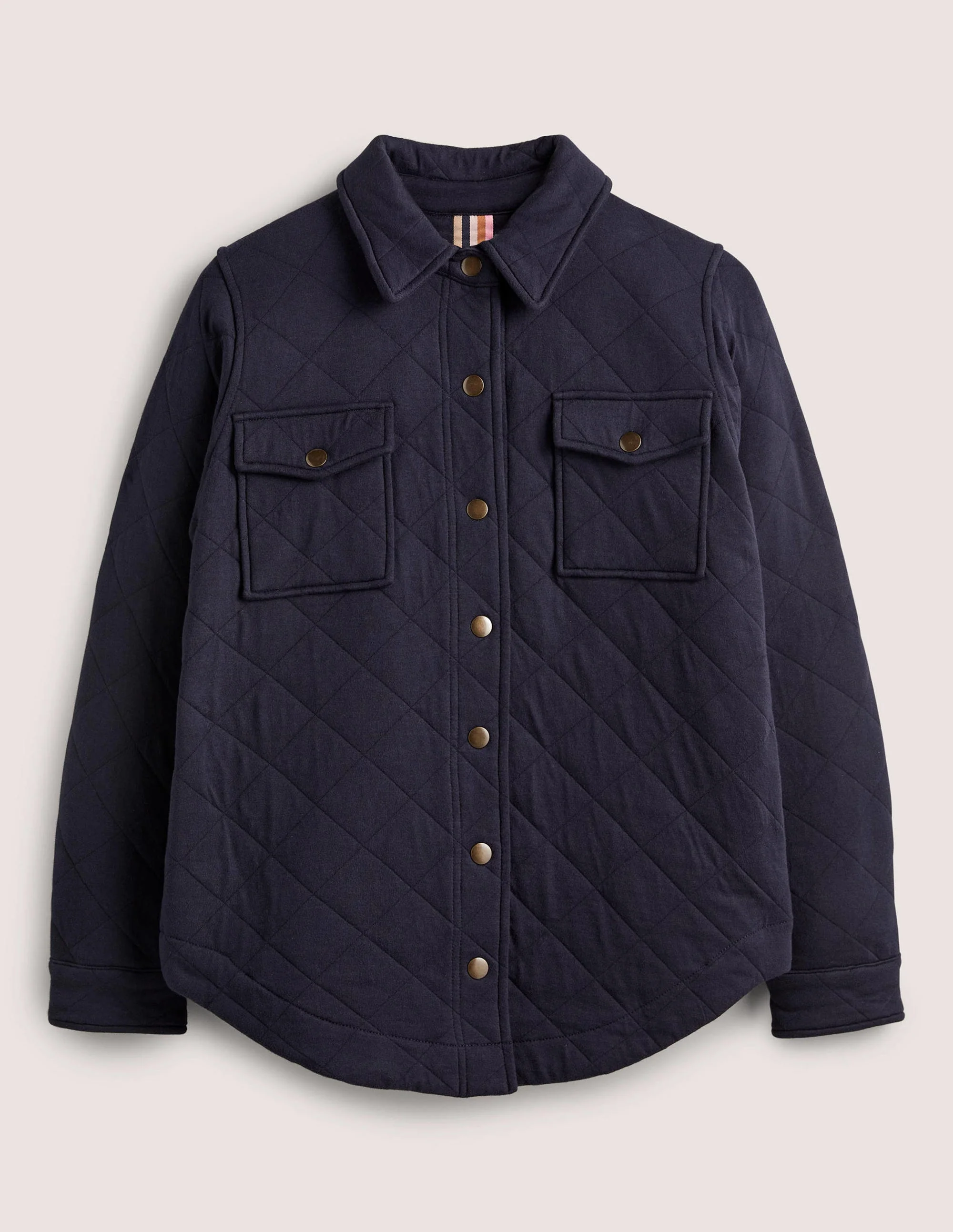 Quilted Jersey Shacket-Navy - Image 5