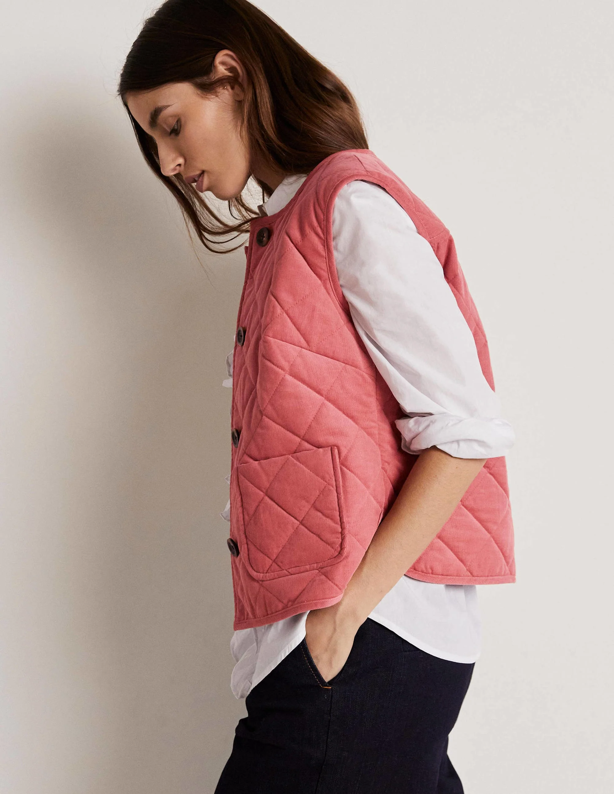 Quilted Vest-Dusty Red - Image 8
