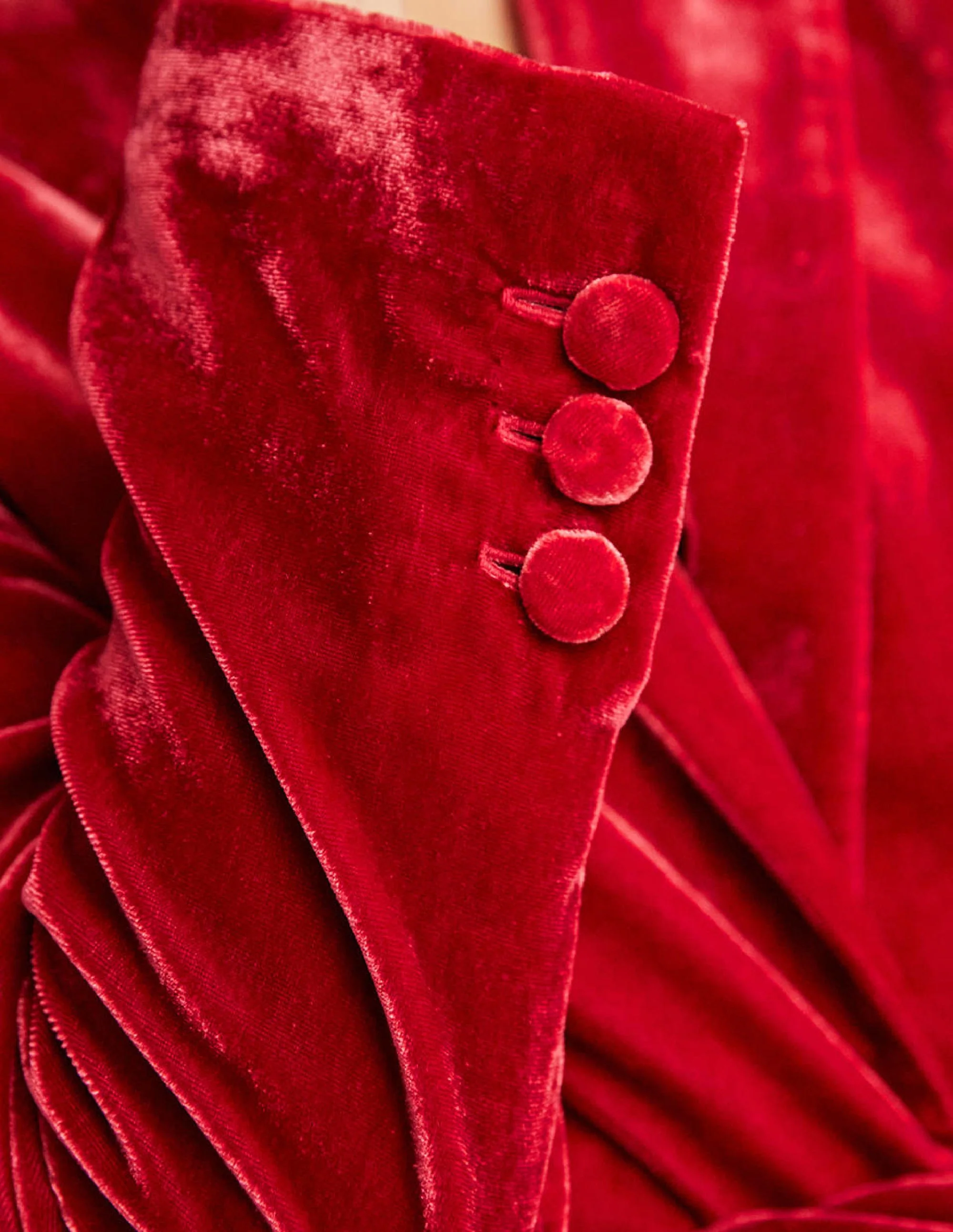 Relaxed Velvet Blazer-Red Velvet - Image 5
