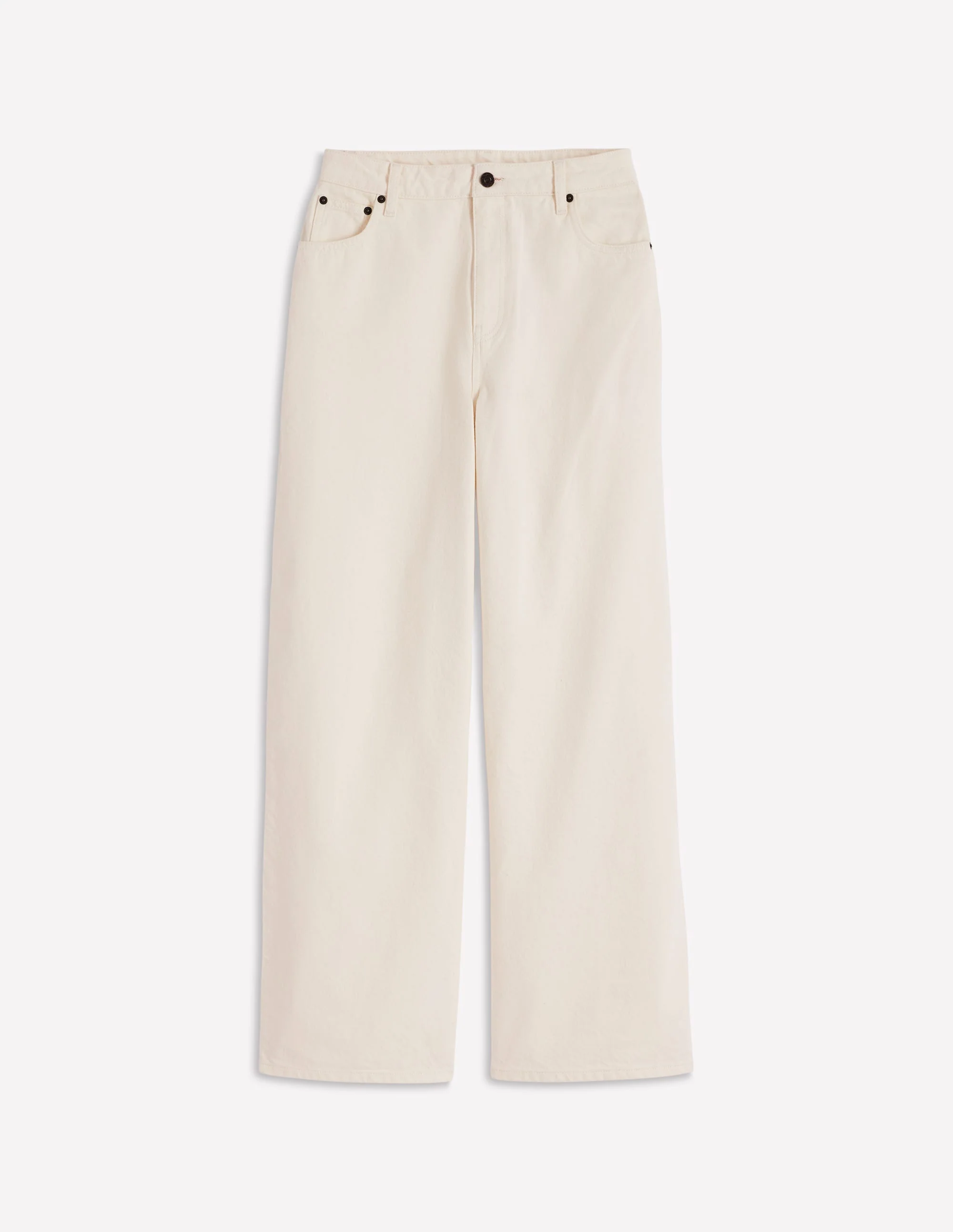 Relaxed Wide Leg Jeans-Ecru - Image 6