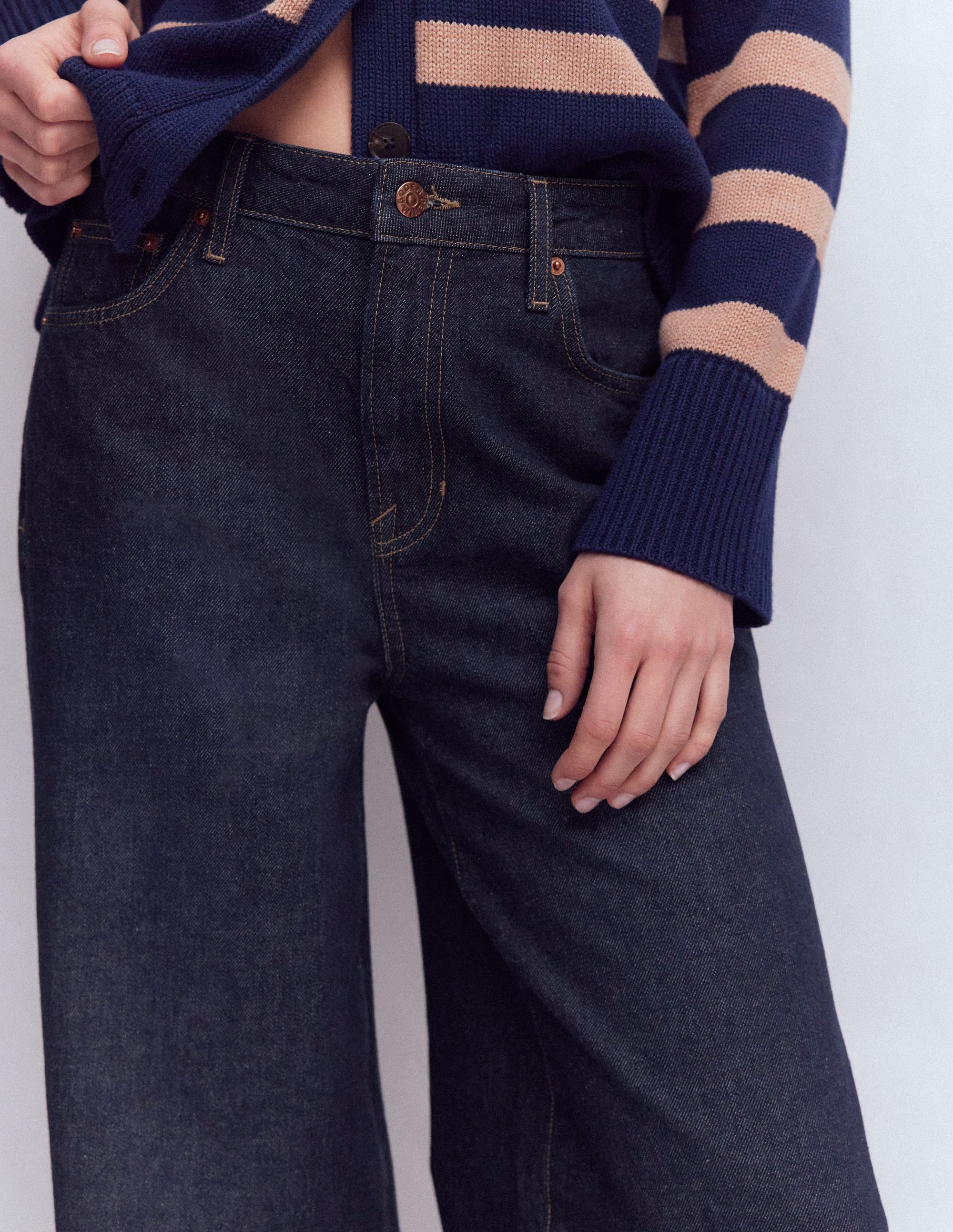 Relaxed Wide Leg Jeans-Indigo - Image 2