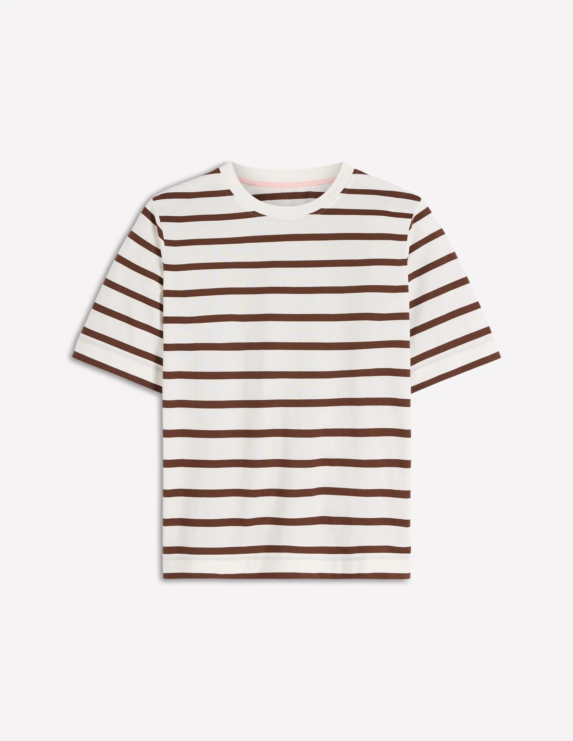 Ren Relaxed Cotton T-shirt-Brown and Ivory Stripe - Image 6