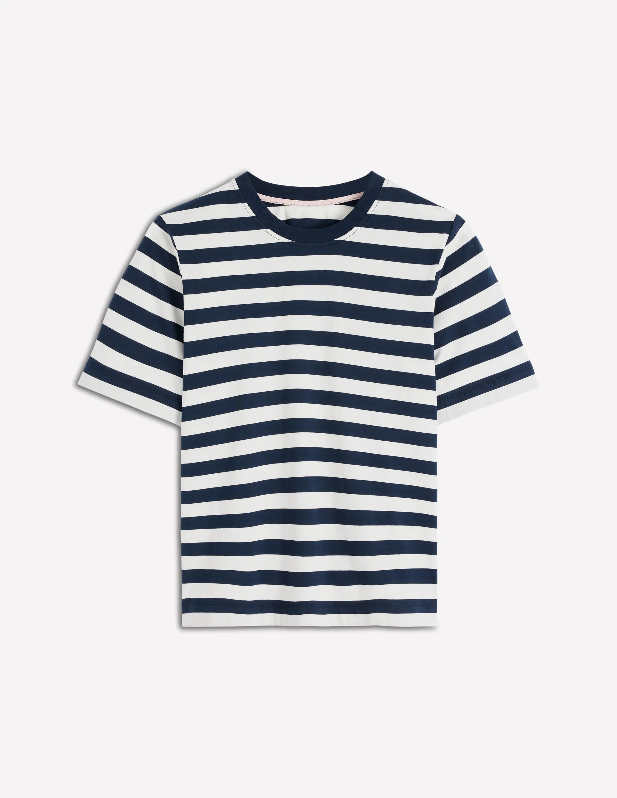 Ren Relaxed Cotton T-shirt-Navy and Ivory Stripe - Image 4