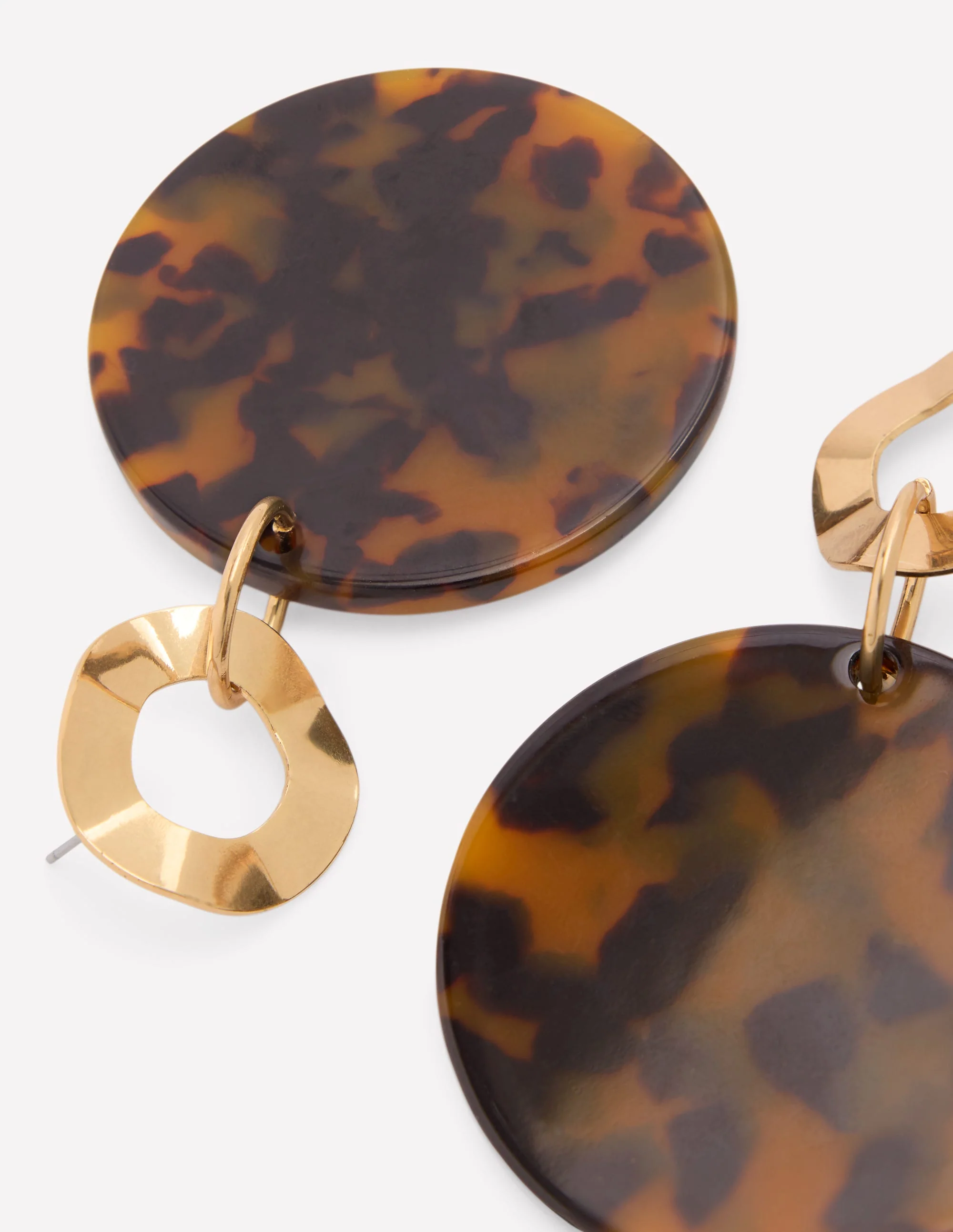 Resin Disc Earrings-Brown Tort - Image 3