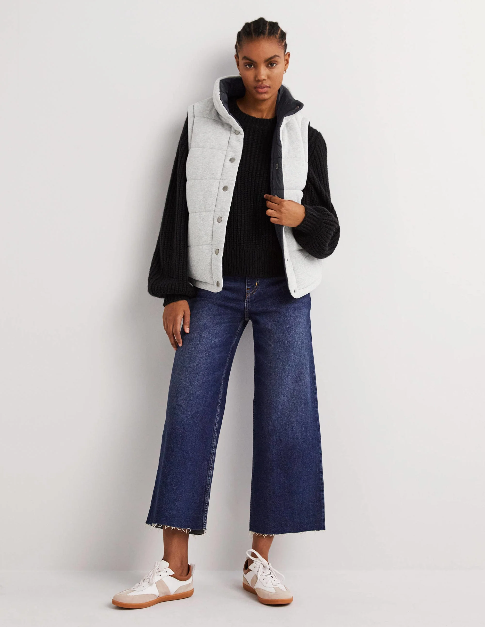 Reversible Gilet-Grey Marl with Navy - Image 4