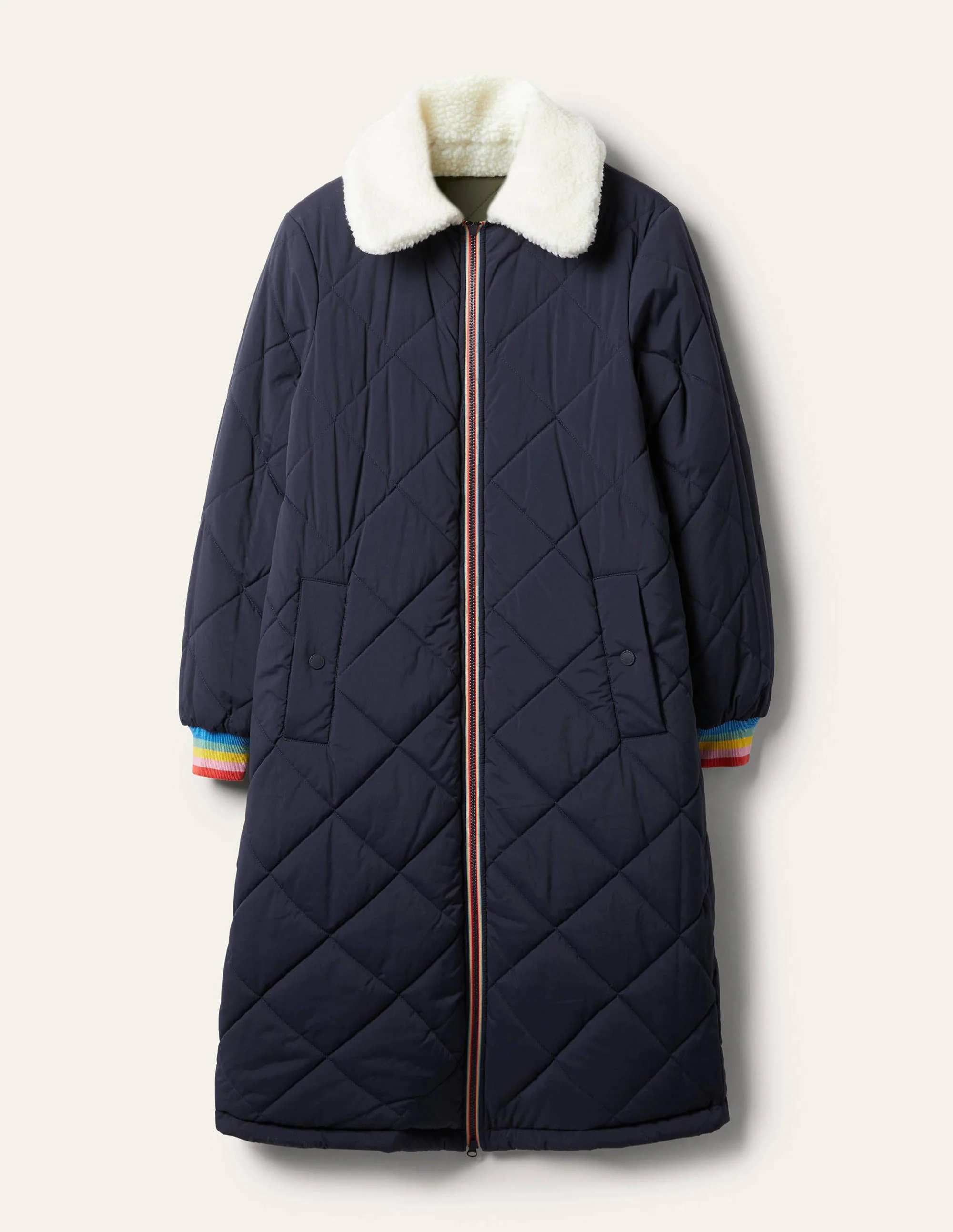 Reversible Quilted Puffer Coat-Khaki - Image 8