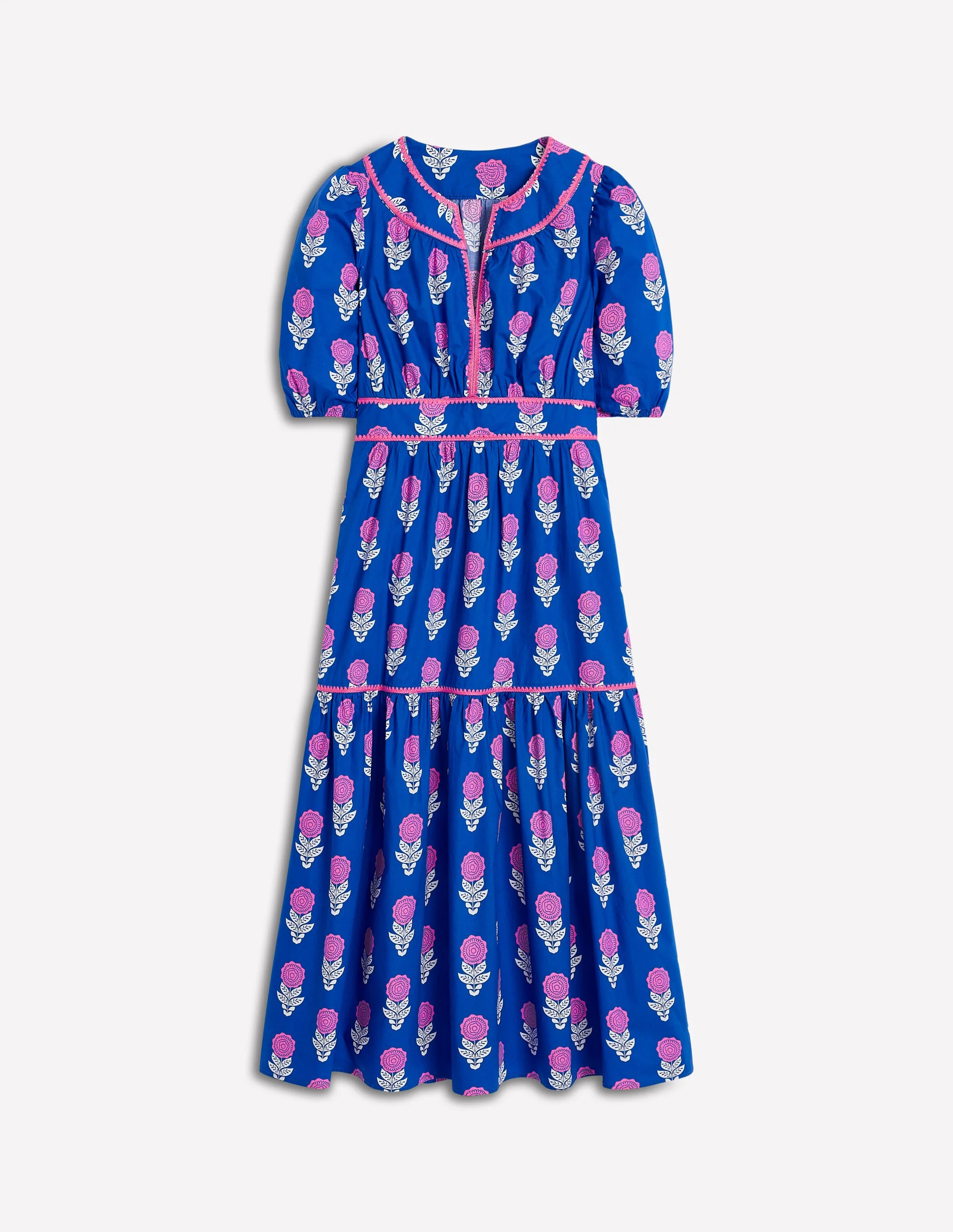 Rhea Embroidered Midi Dress-Gallery Blue, Dahlia Sprig - Image 7