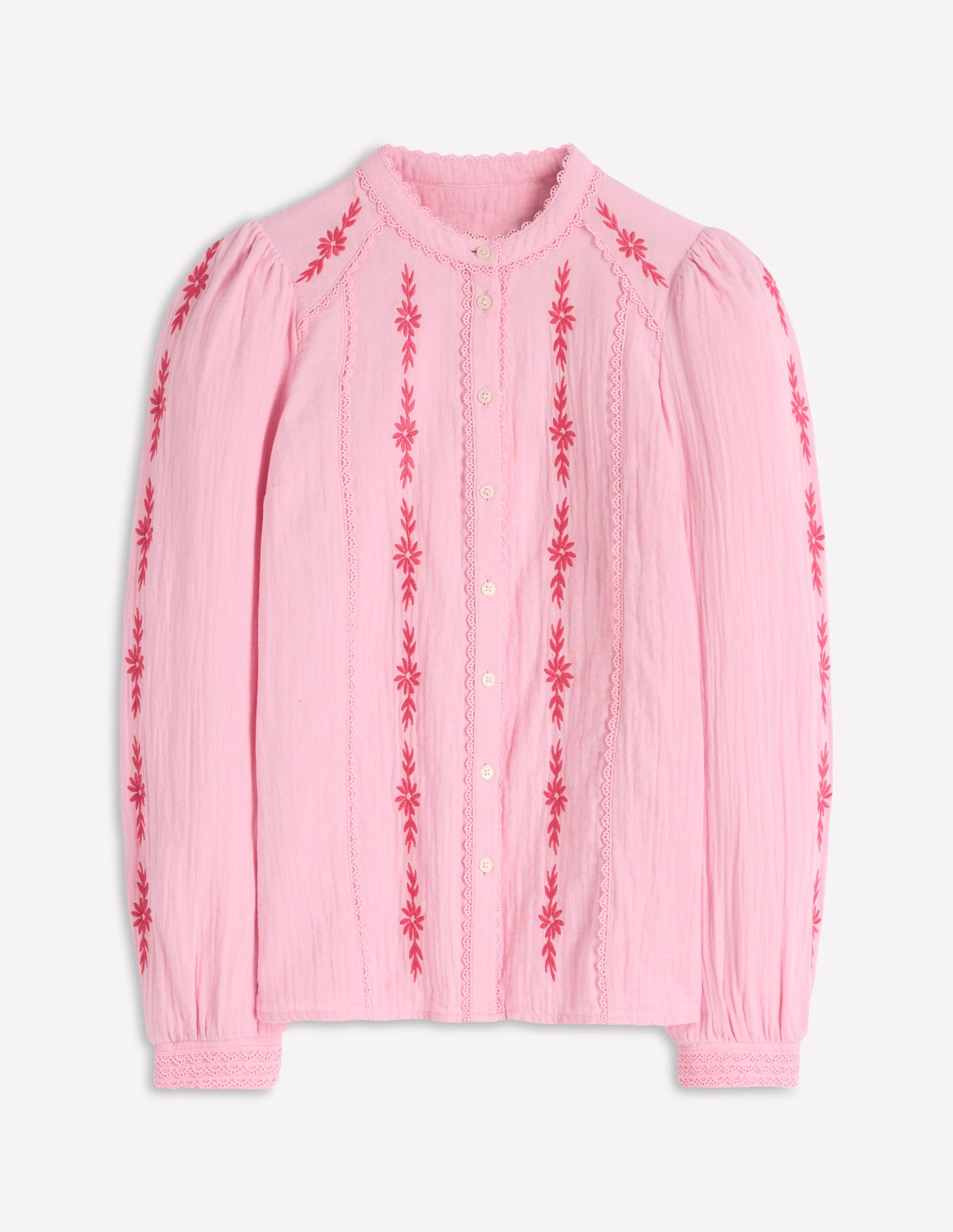 Rhea Trim Doublecloth Top-Formica Pink Embroidery - Image 6