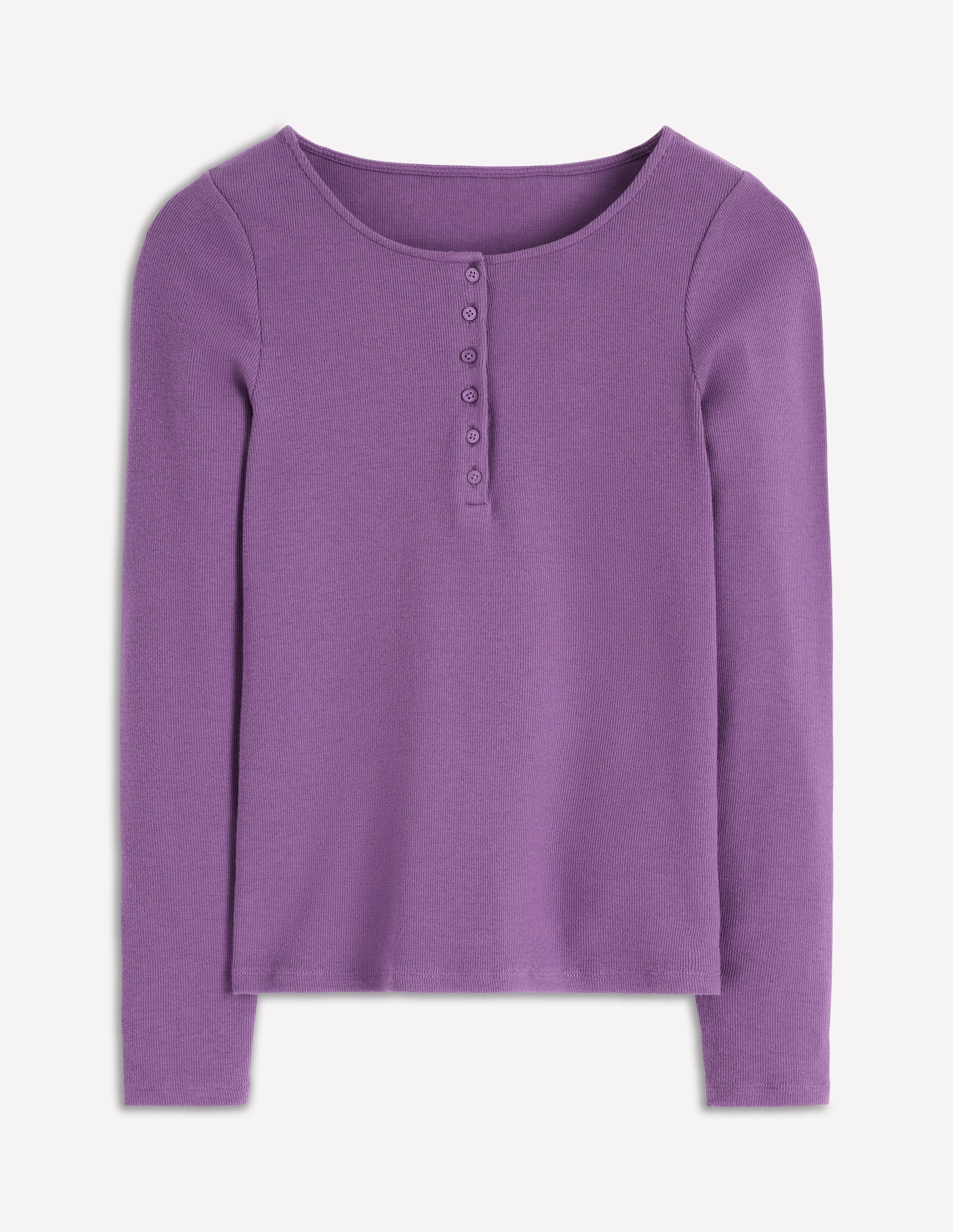 Rib Henley-Mystical Purple - Image 5