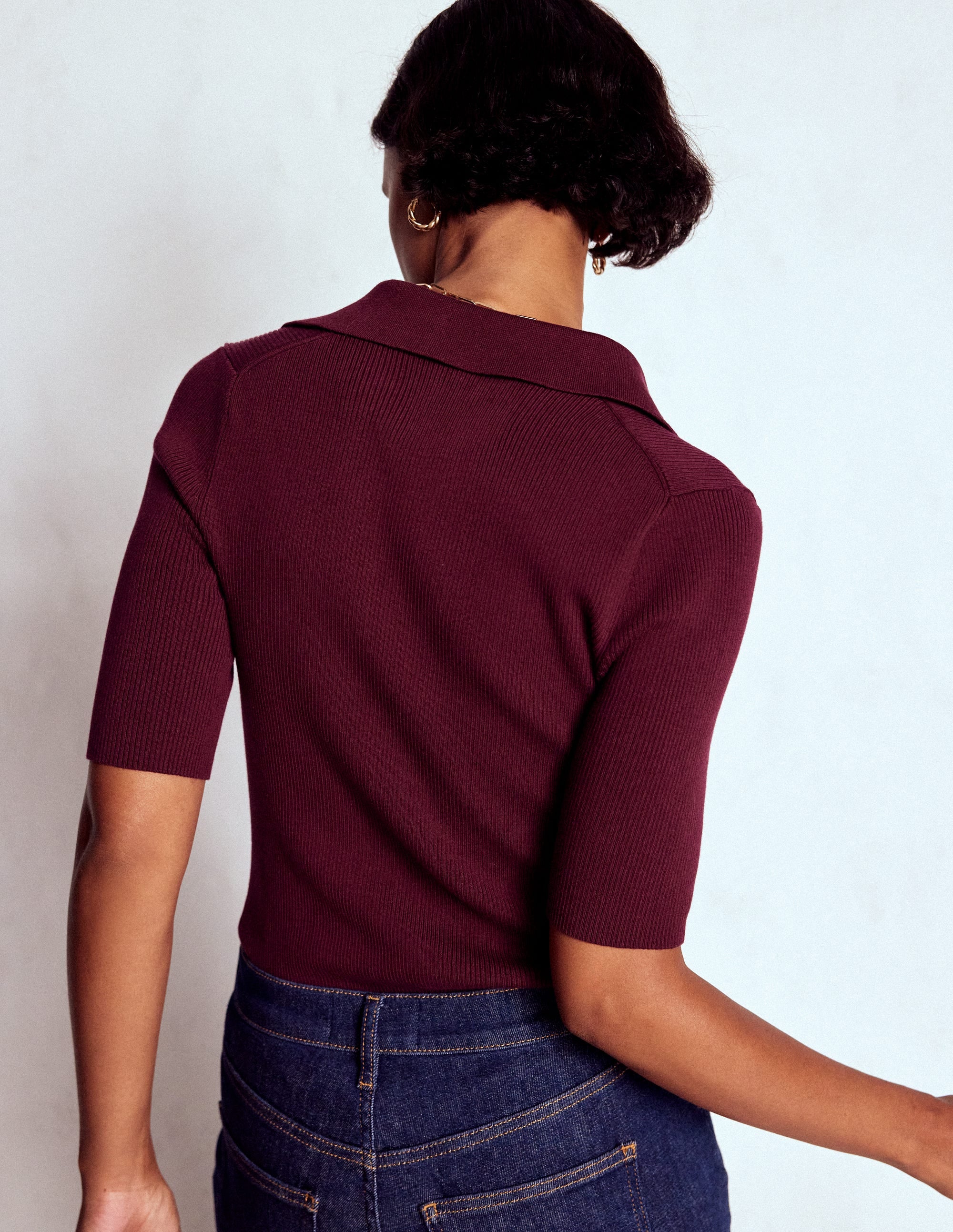 Rib Henley Top-Deep Wisteria - Image 3