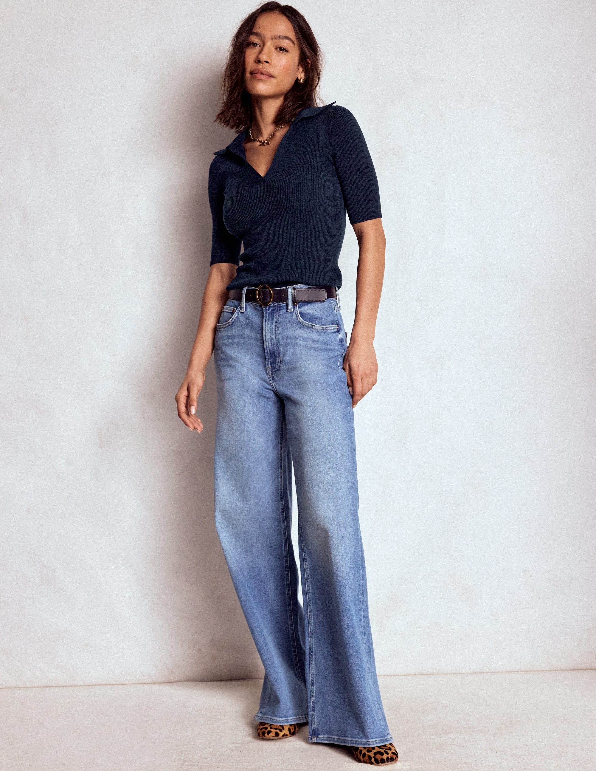 Rib Henley Top-Navy - Image 4