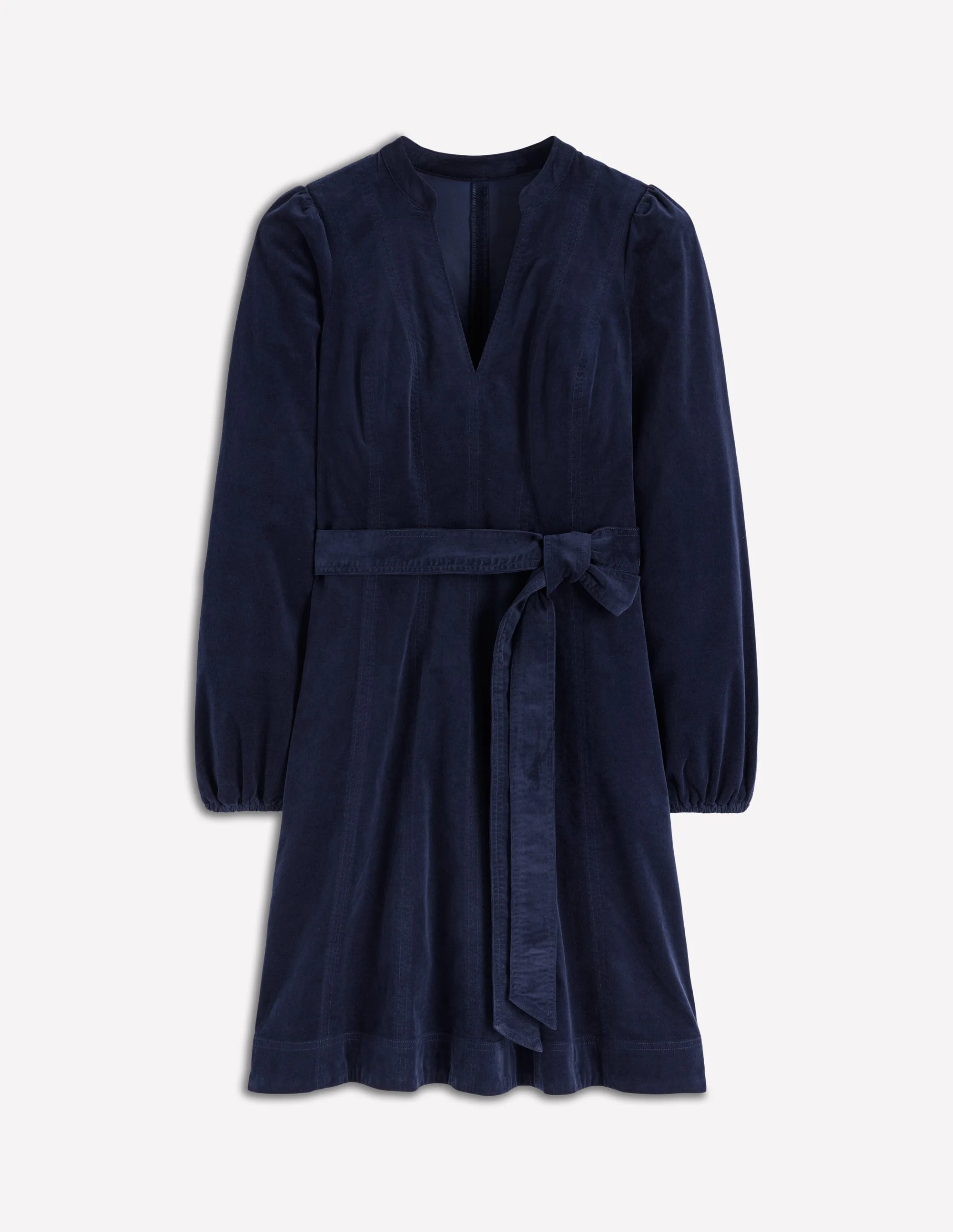 Ros Panelled Cord Short Dress-Navy - Image 6