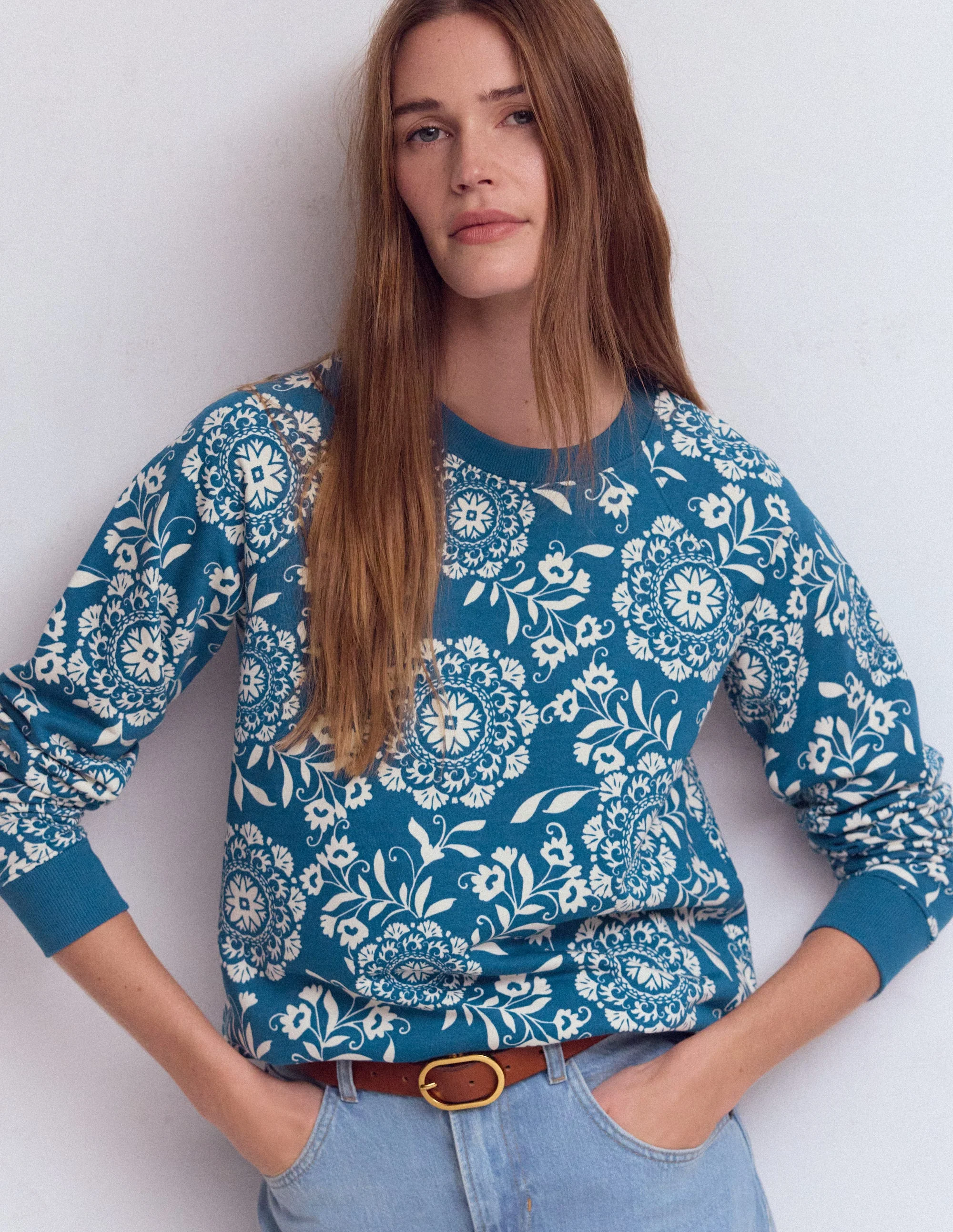 Rosa Printed Sweatshirt-Decorative Blossom - Image 2