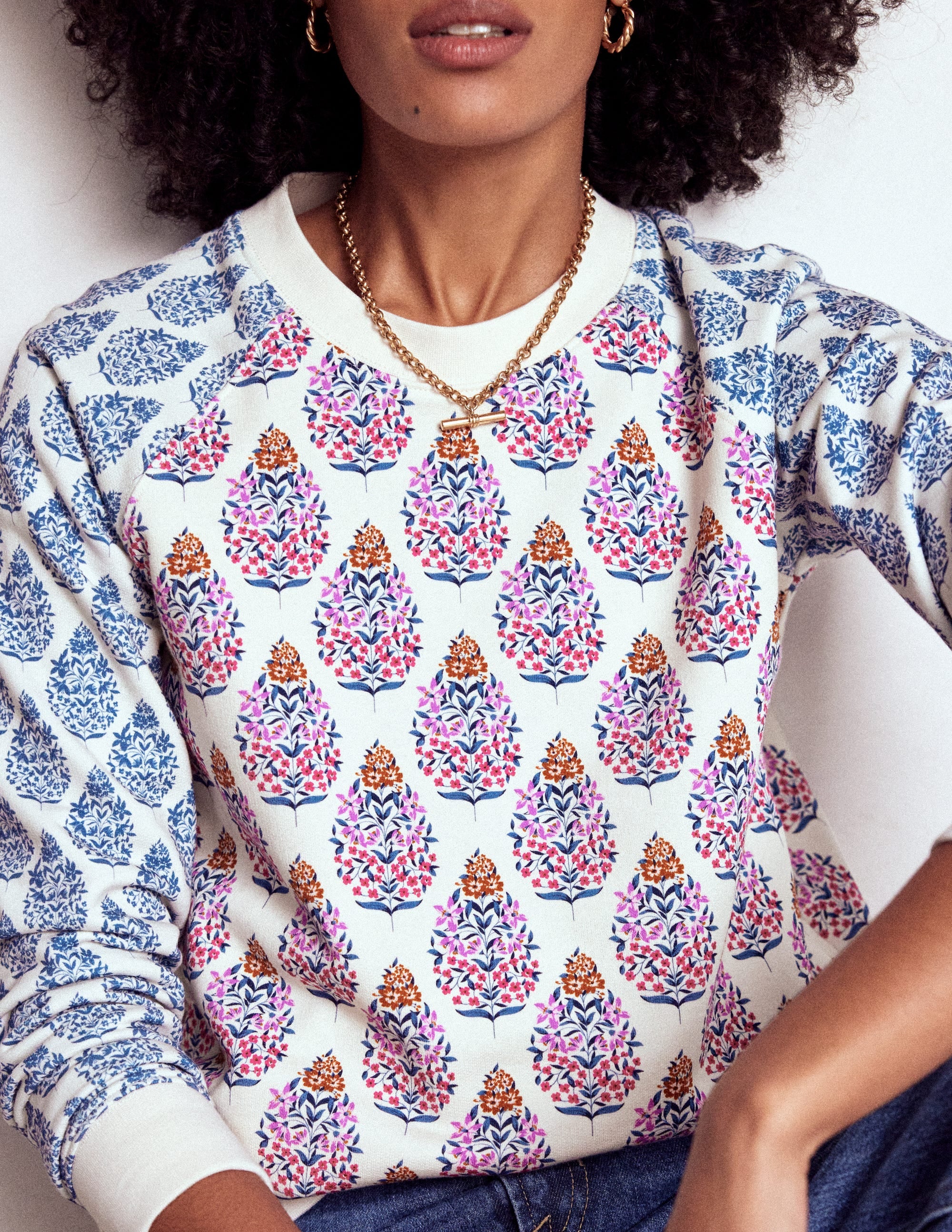 Rosa Printed Sweatshirt-Multi, Wildflower Bouquet - Image 2
