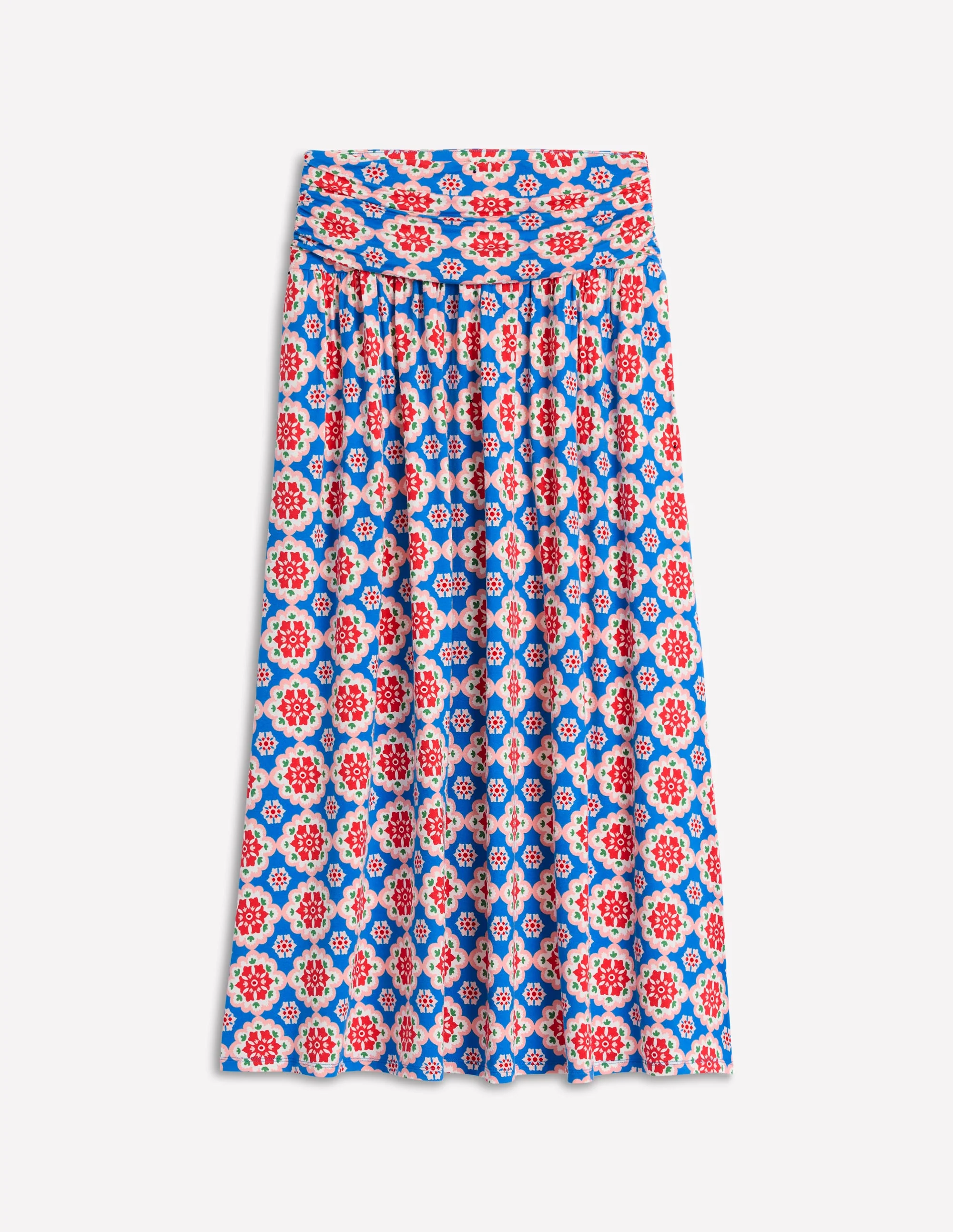 Rosaline Jersey Skirt-Cerulean Blue, Bloom Geo - Image 5