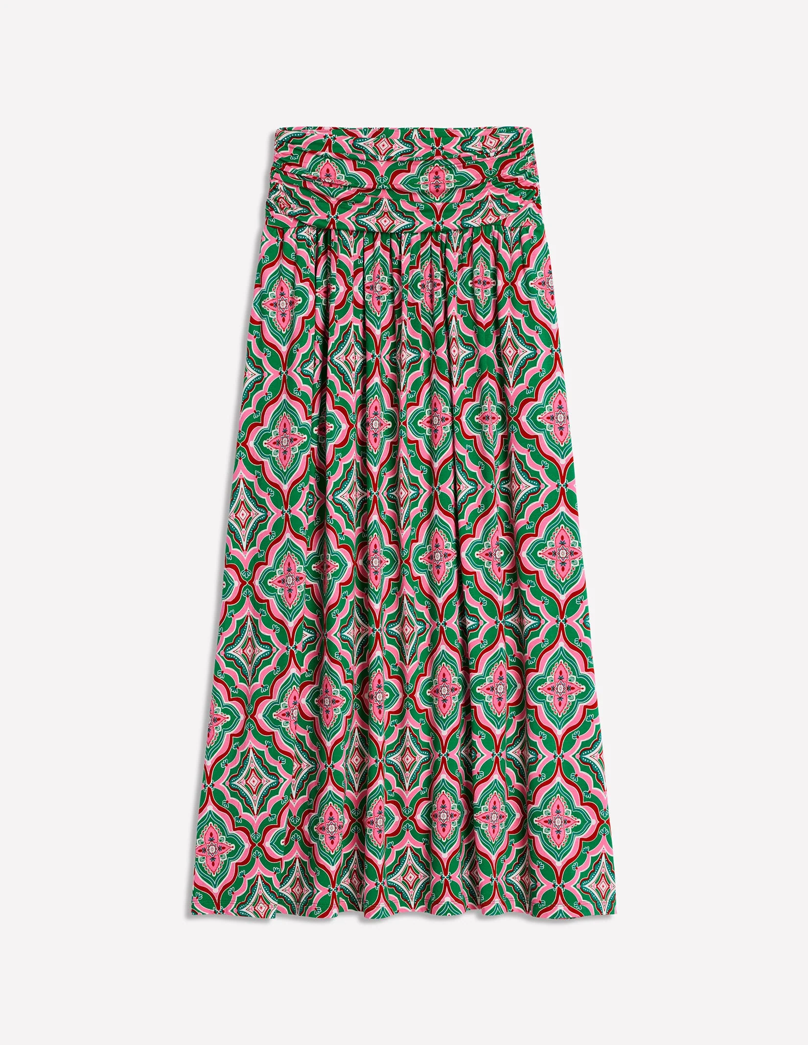 Rosaline Jersey Skirt-Rich Emerald, Mosaic Lawn - Image 5