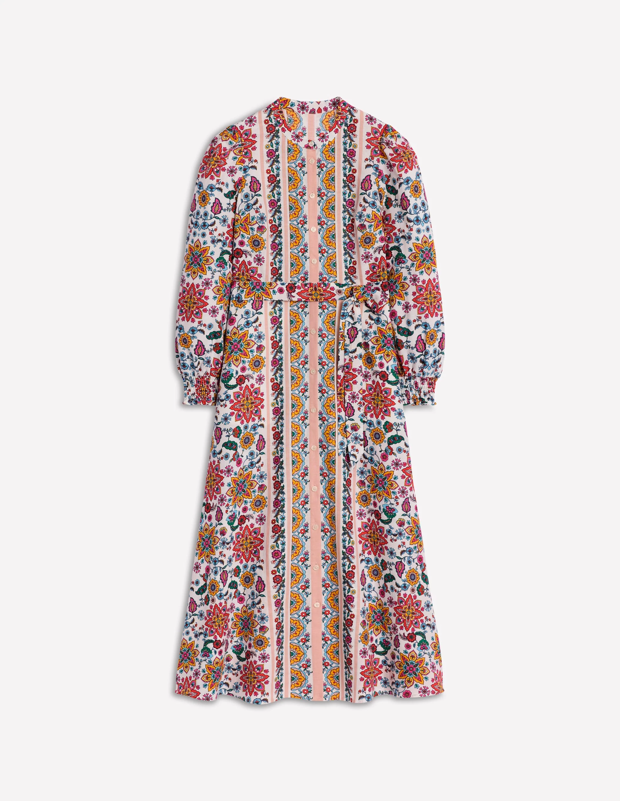 Ruby Linen Blend Shirt Dress-Ivory, Botanical Sprig - Image 7