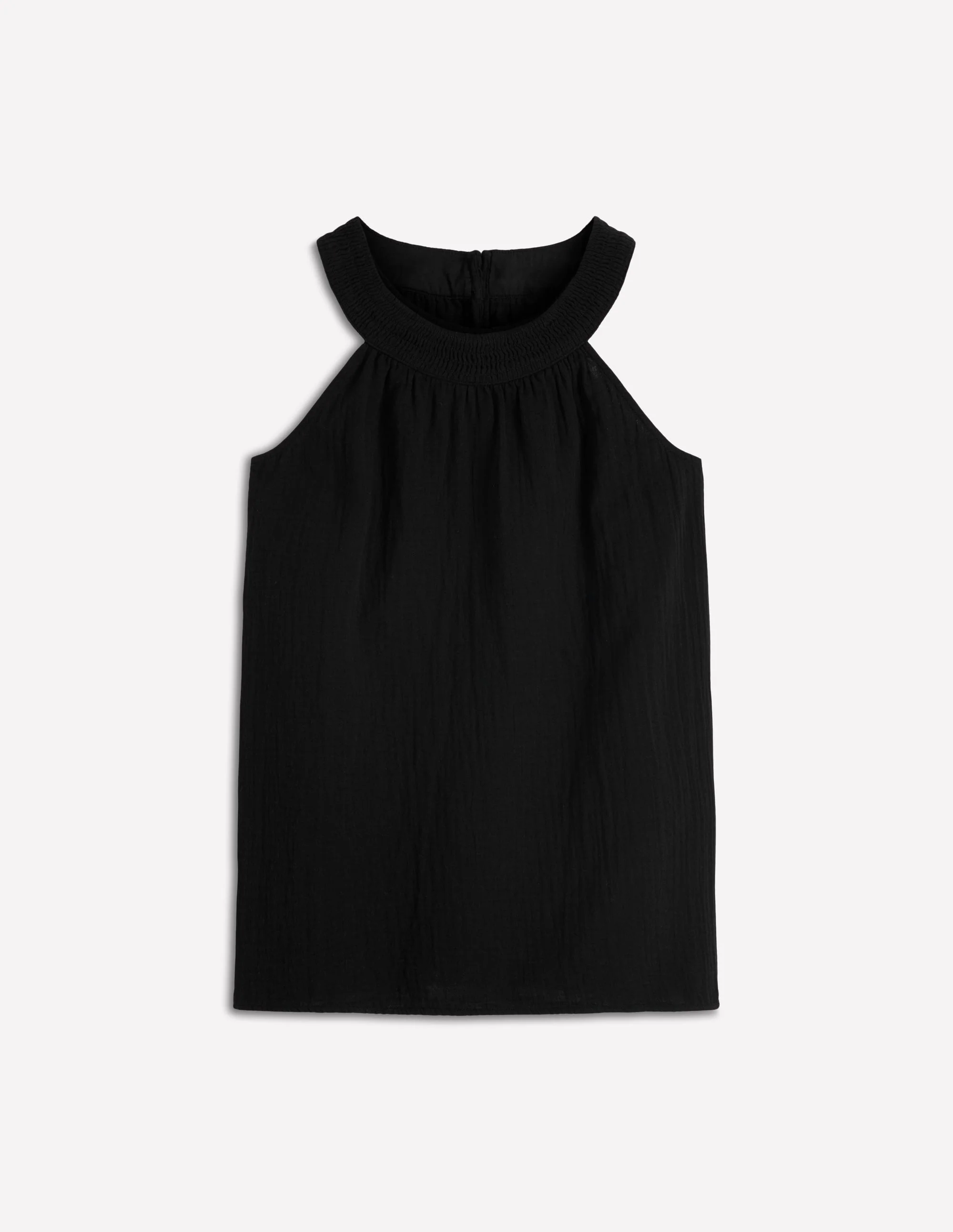 Ruffle Double Cloth Top-Black - Image 6