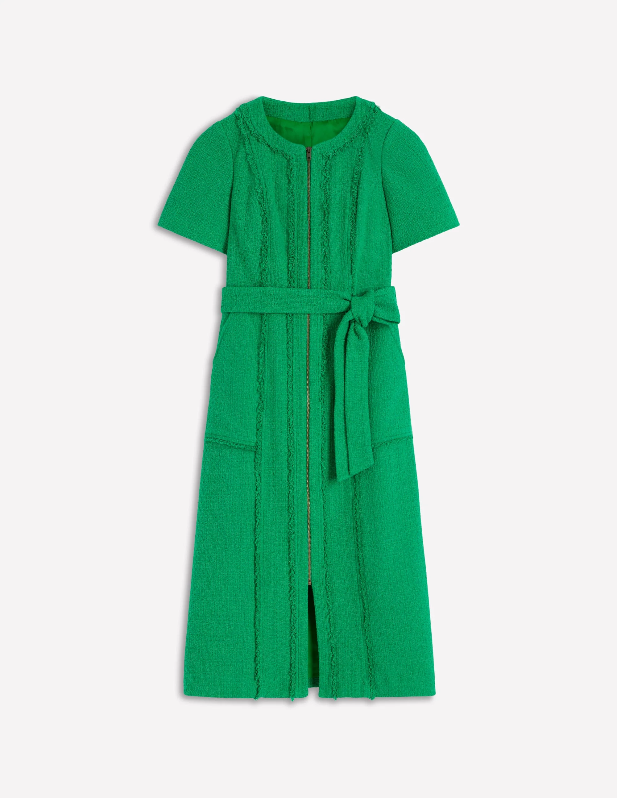 Ruth Zip Texture Dress-Highland Green - Image 5