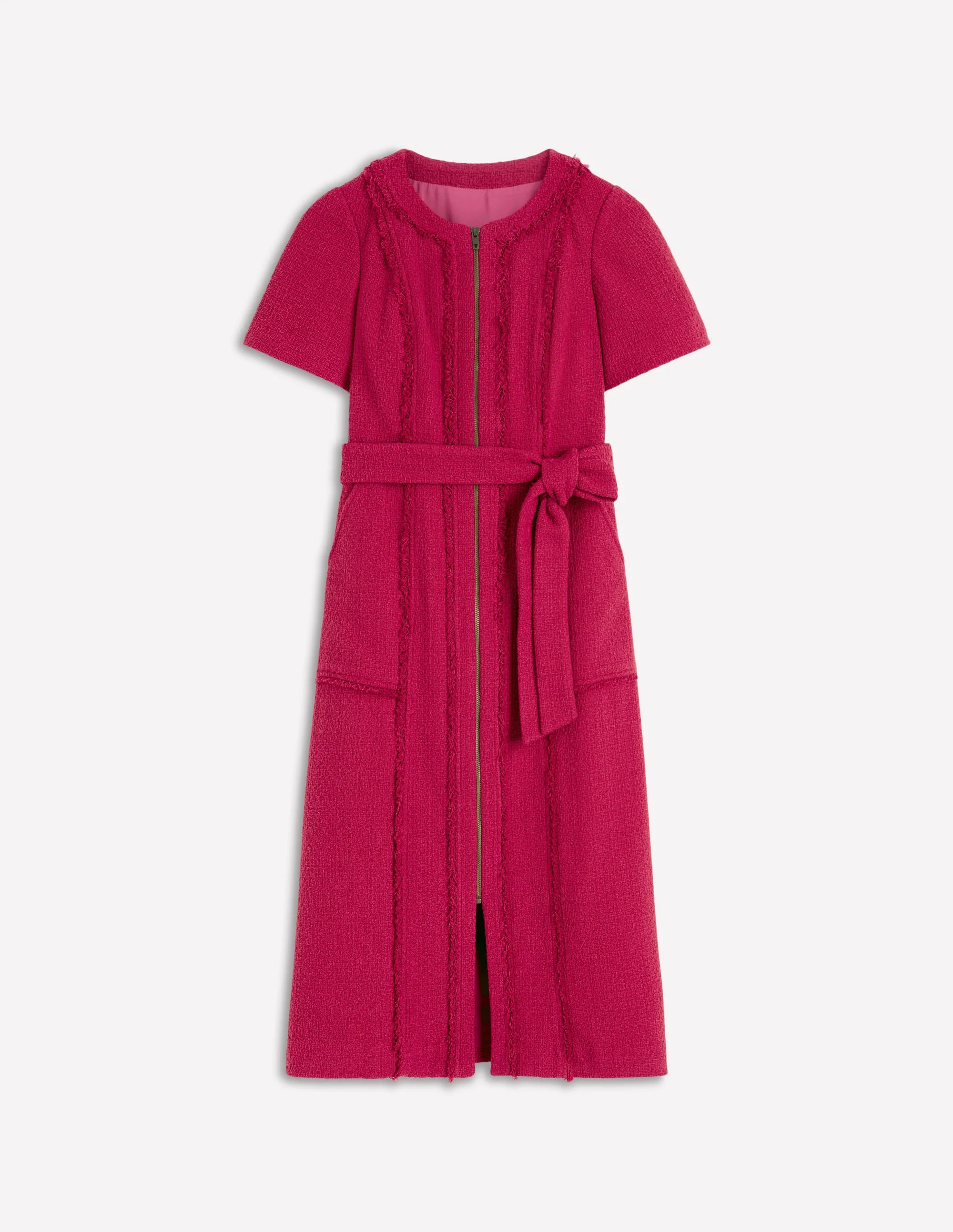 Ruth Zip Texture Dress-Pomegranate - Image 5