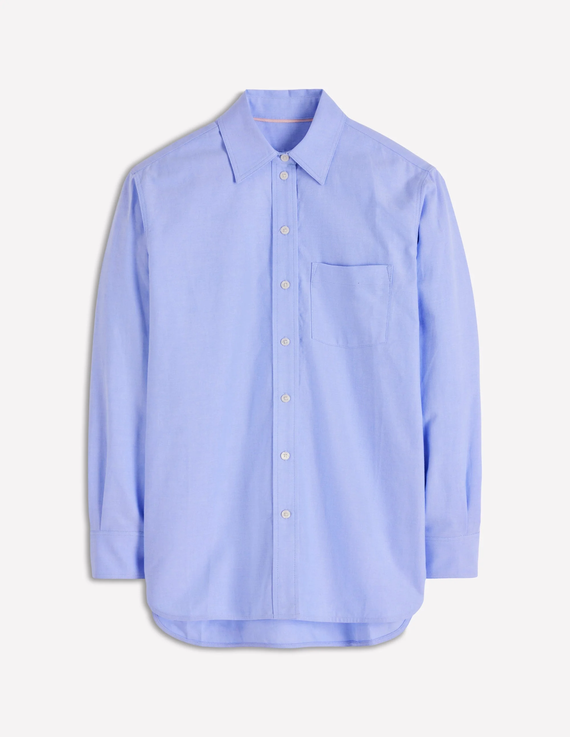 Sadie Relaxed Cotton Shirt-Blue Oxford - Image 8