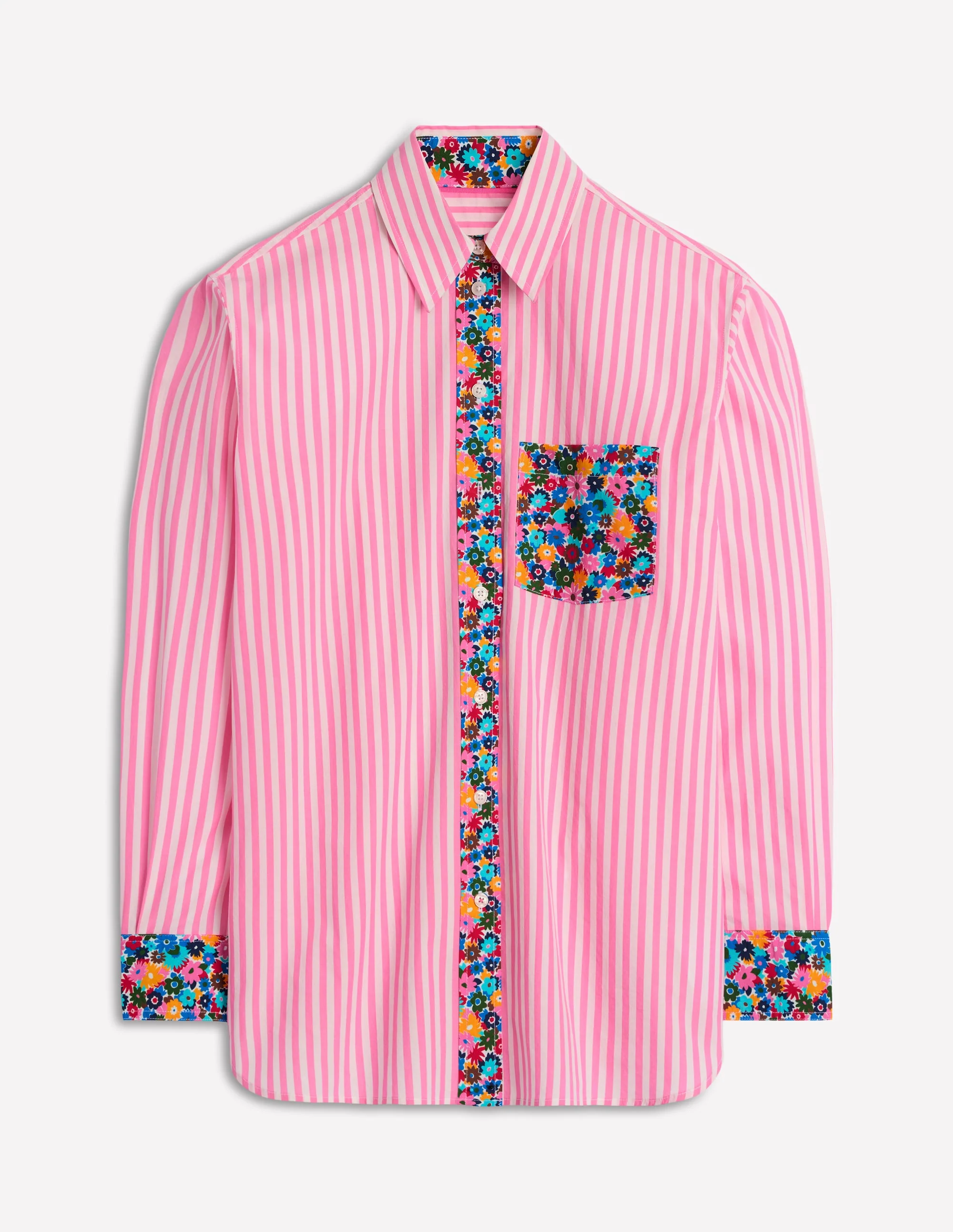 Sadie Relaxed Cotton Shirt-Multi, Paintbox Ditsy - Image 8
