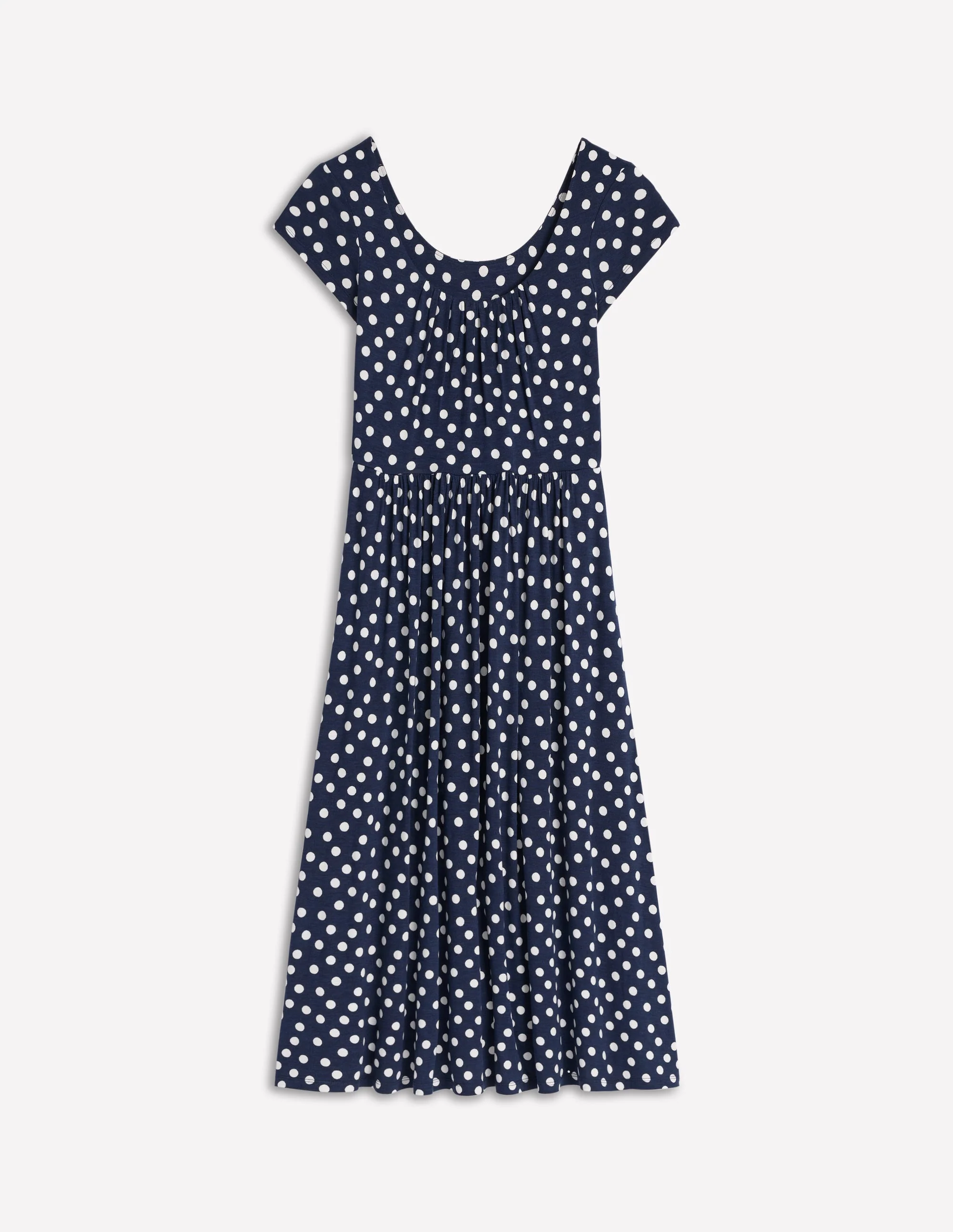Samantha Scoop Jersey Dress-French Navy, Painted Dot - Image 5