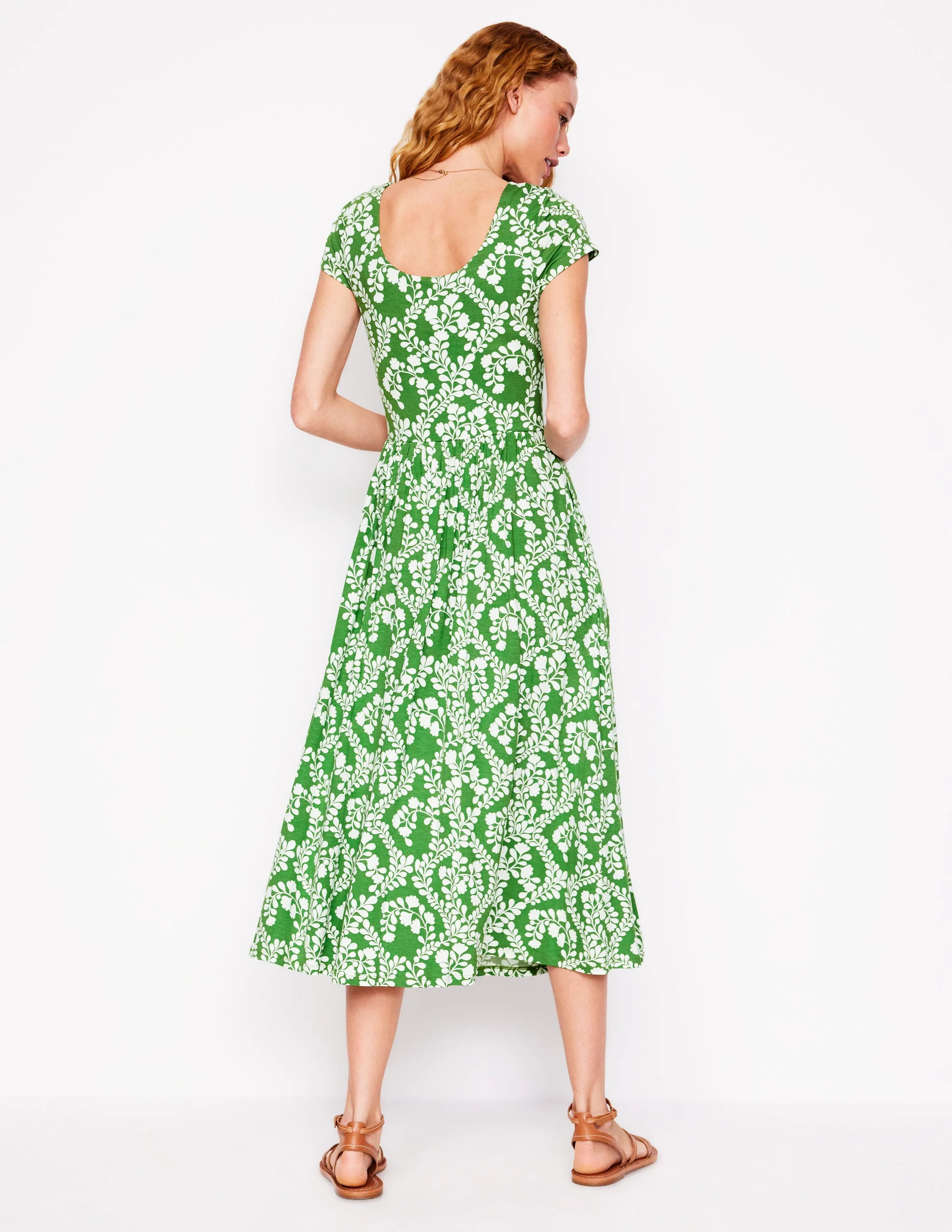 Samantha Scoop Jersey Dress-Paradise Green, Vine - Image 3