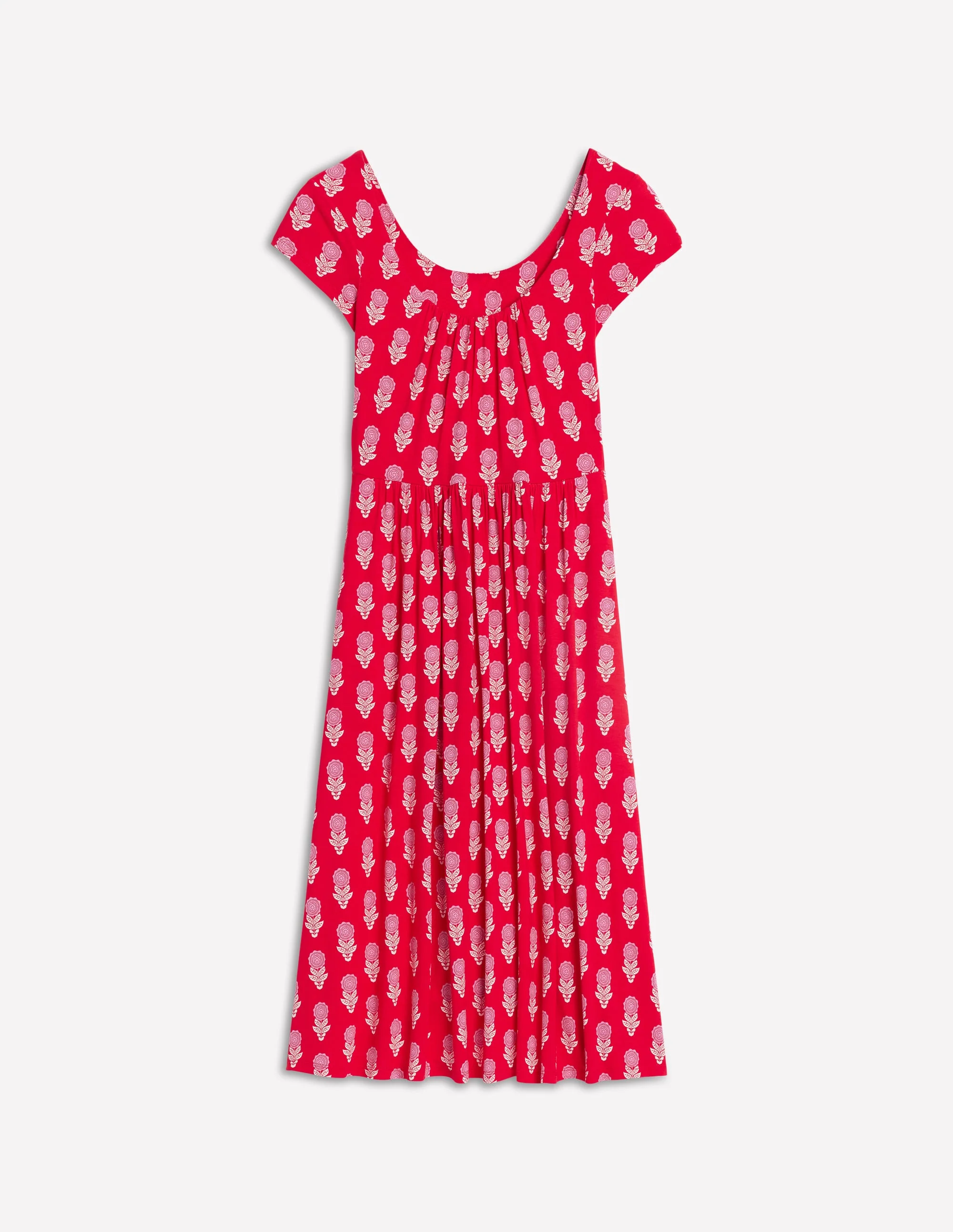 Samantha Scoop Jersey Dress-Poppy Red, Dahlia Sprig - Image 6