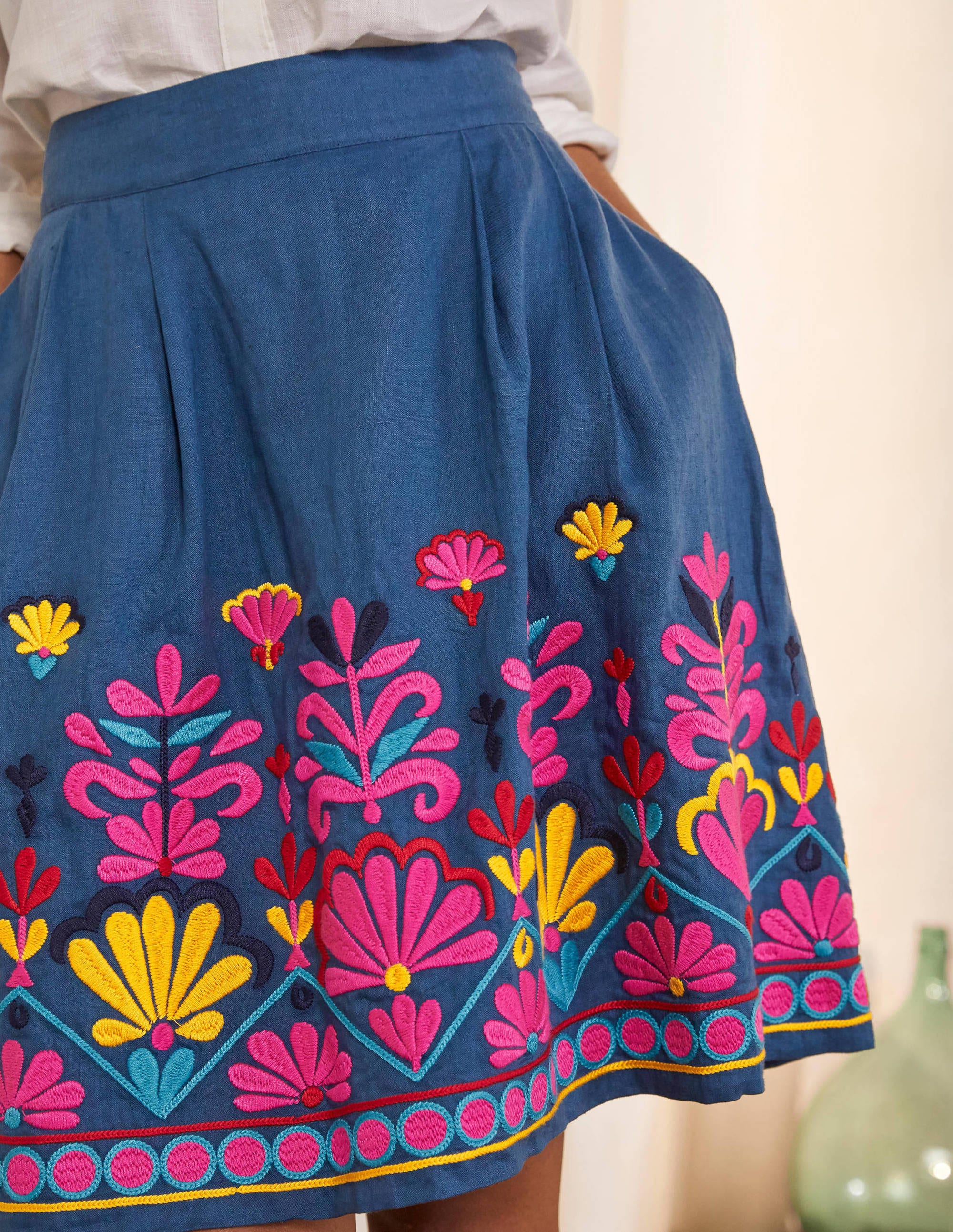 Sasha Embroidered Skirt-Aircraft - Image 3