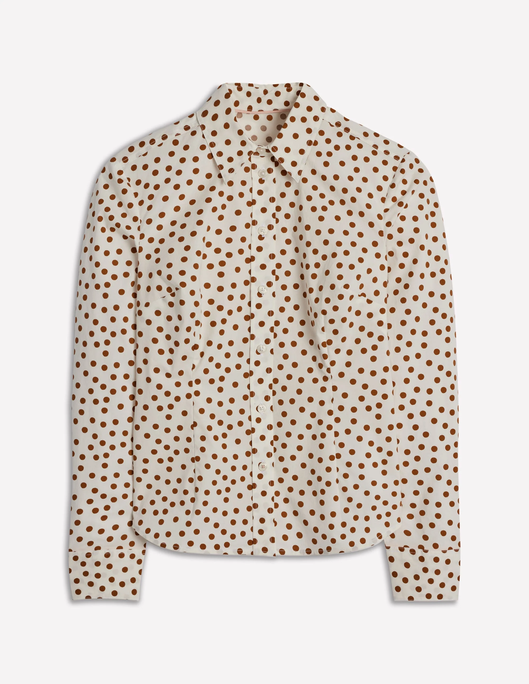 Saskia Stretch Cotton Shirt-Cognac, Painted Dot - Image 5