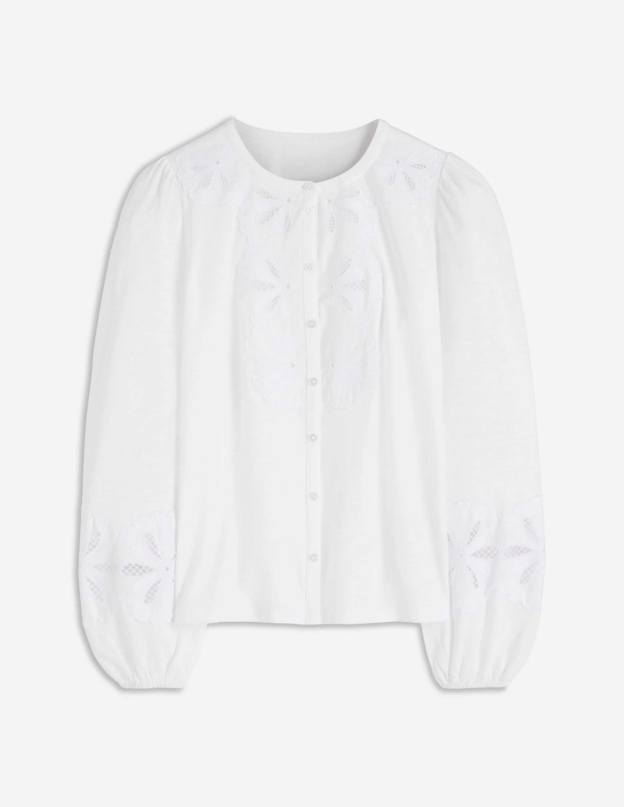 Scallop Cutwork Top-White - Image 4