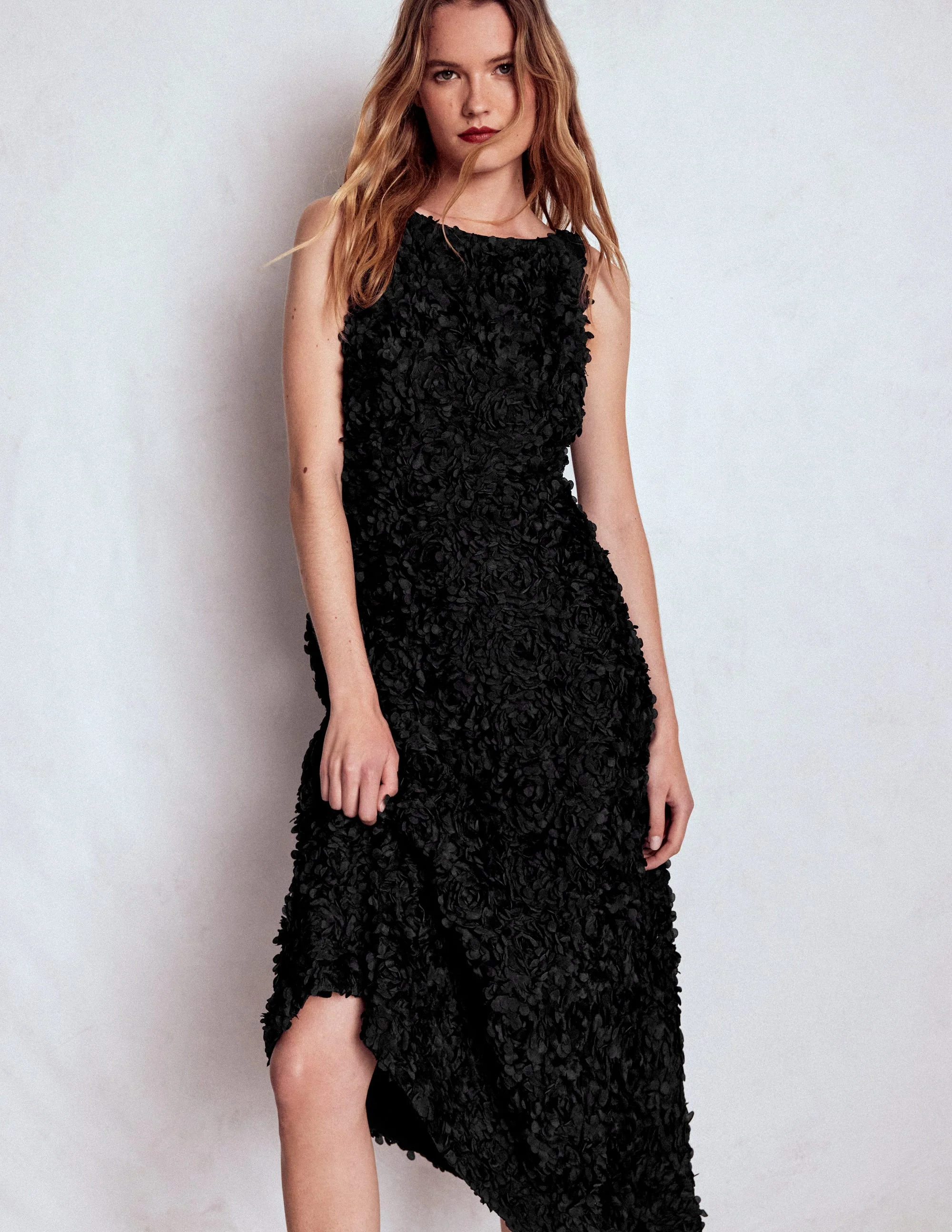Scoop Back Fit and Flare Dress-Black - Image 6