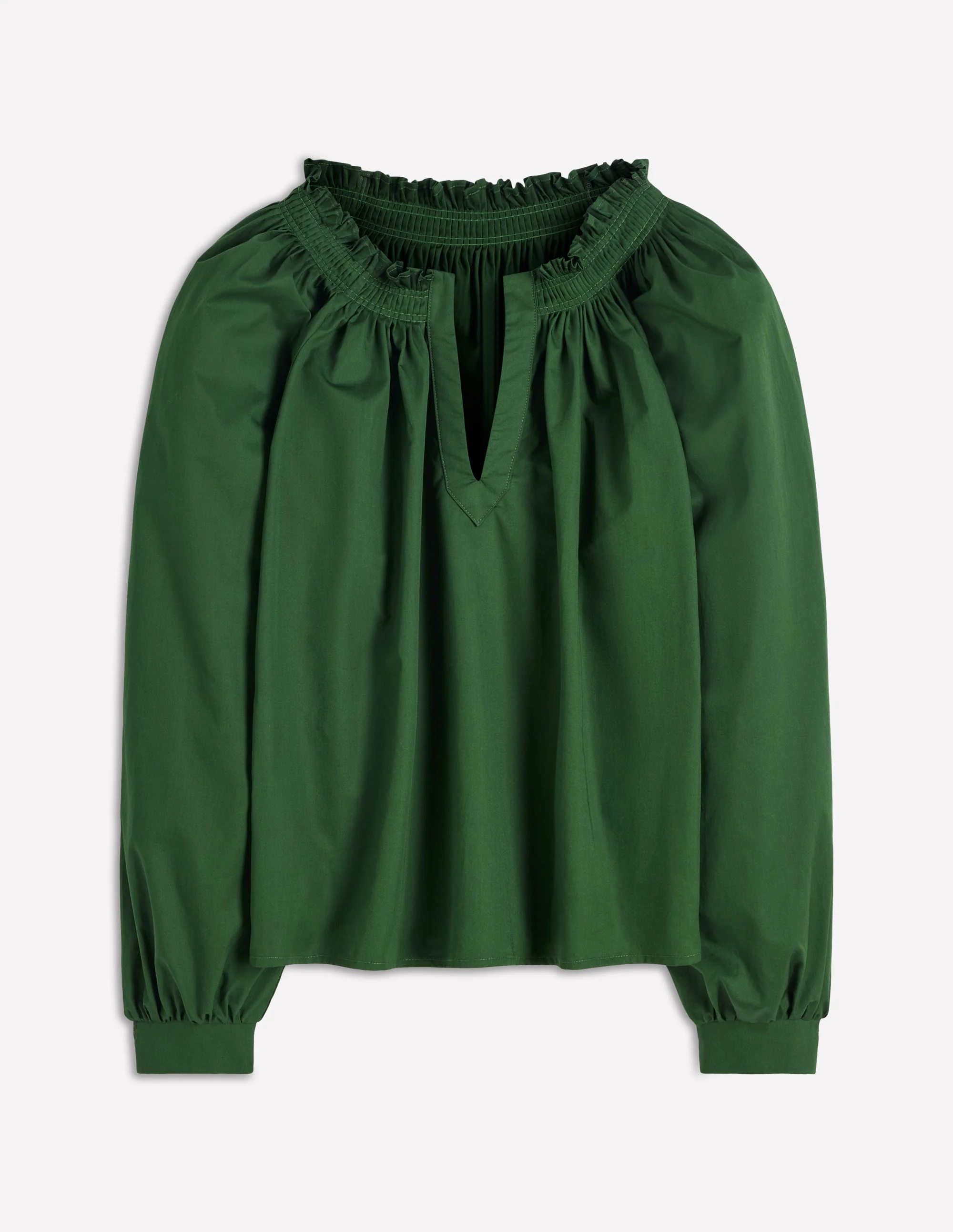 Serena Pleat Neck Top-Green Fir - Image 5