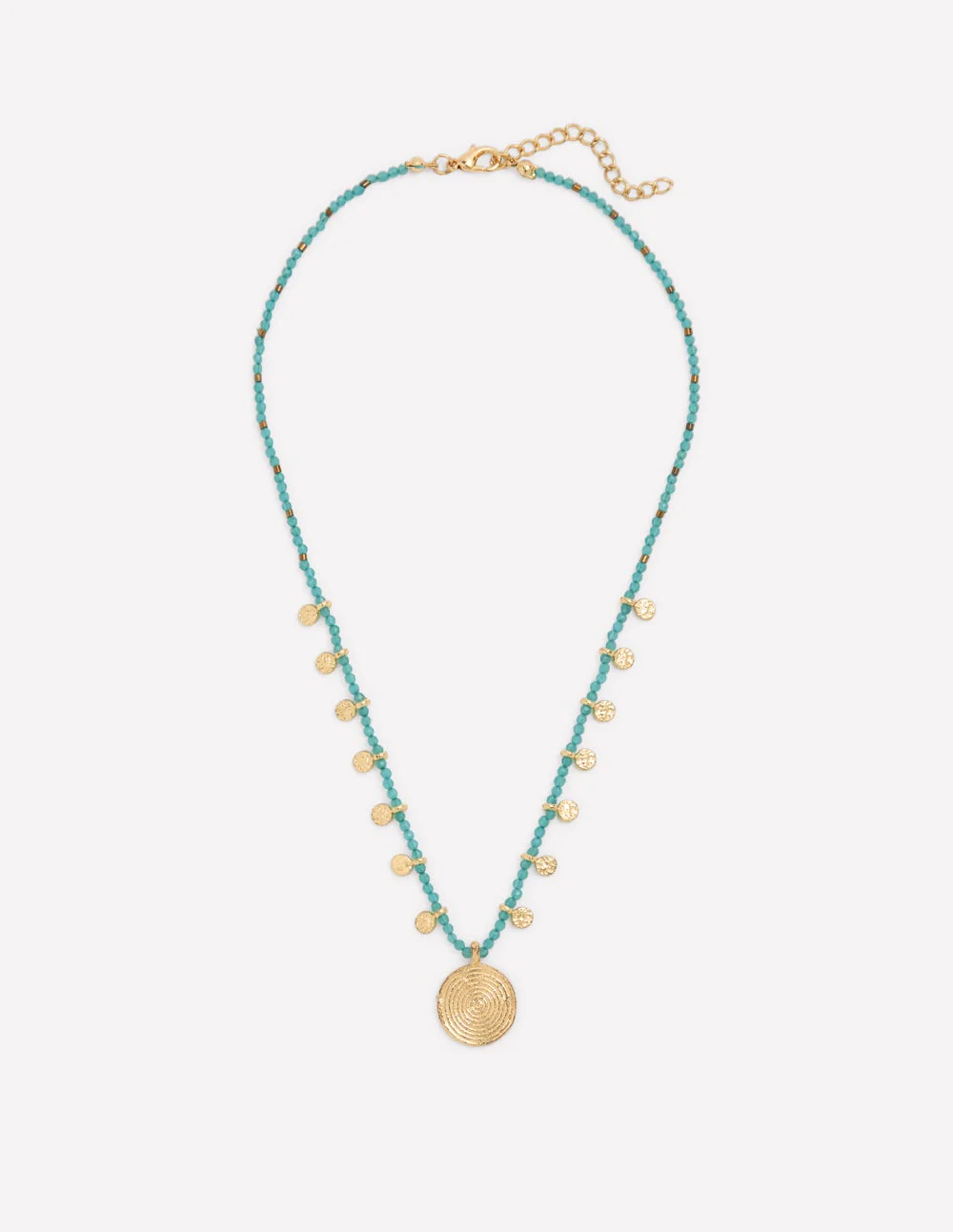 Short Bead Strand Necklace-Blue - Image 3