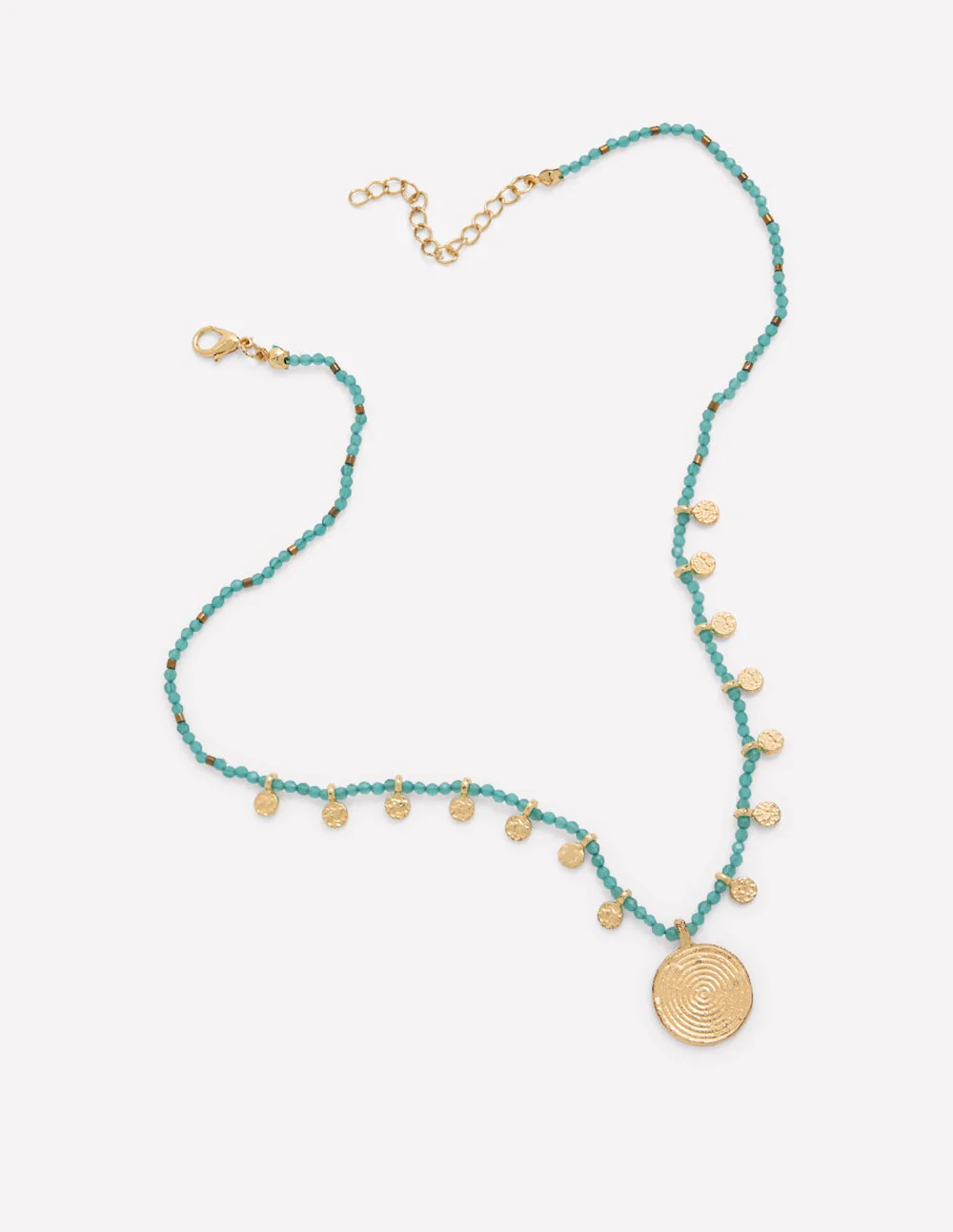 Short Bead Strand Necklace-Blue - Image 4