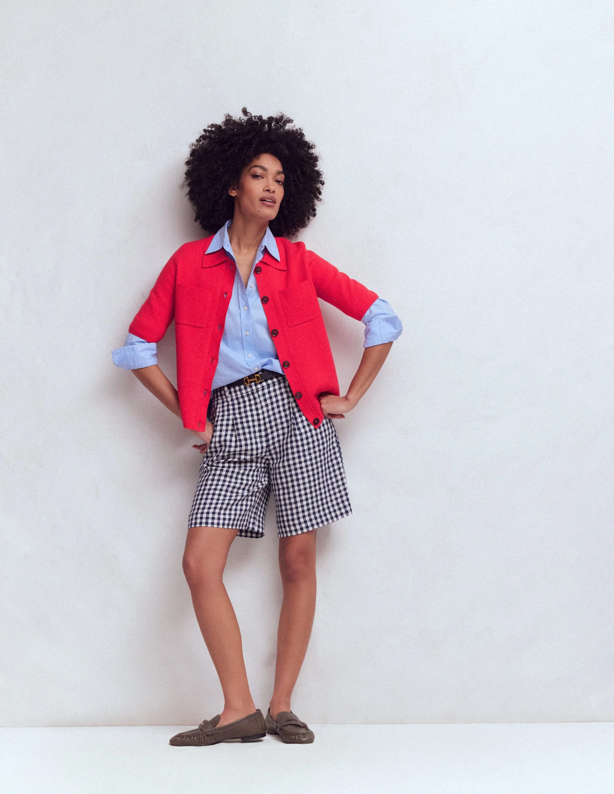 Short Sleeve Knit Shirt-Bright Cherry - Image 5