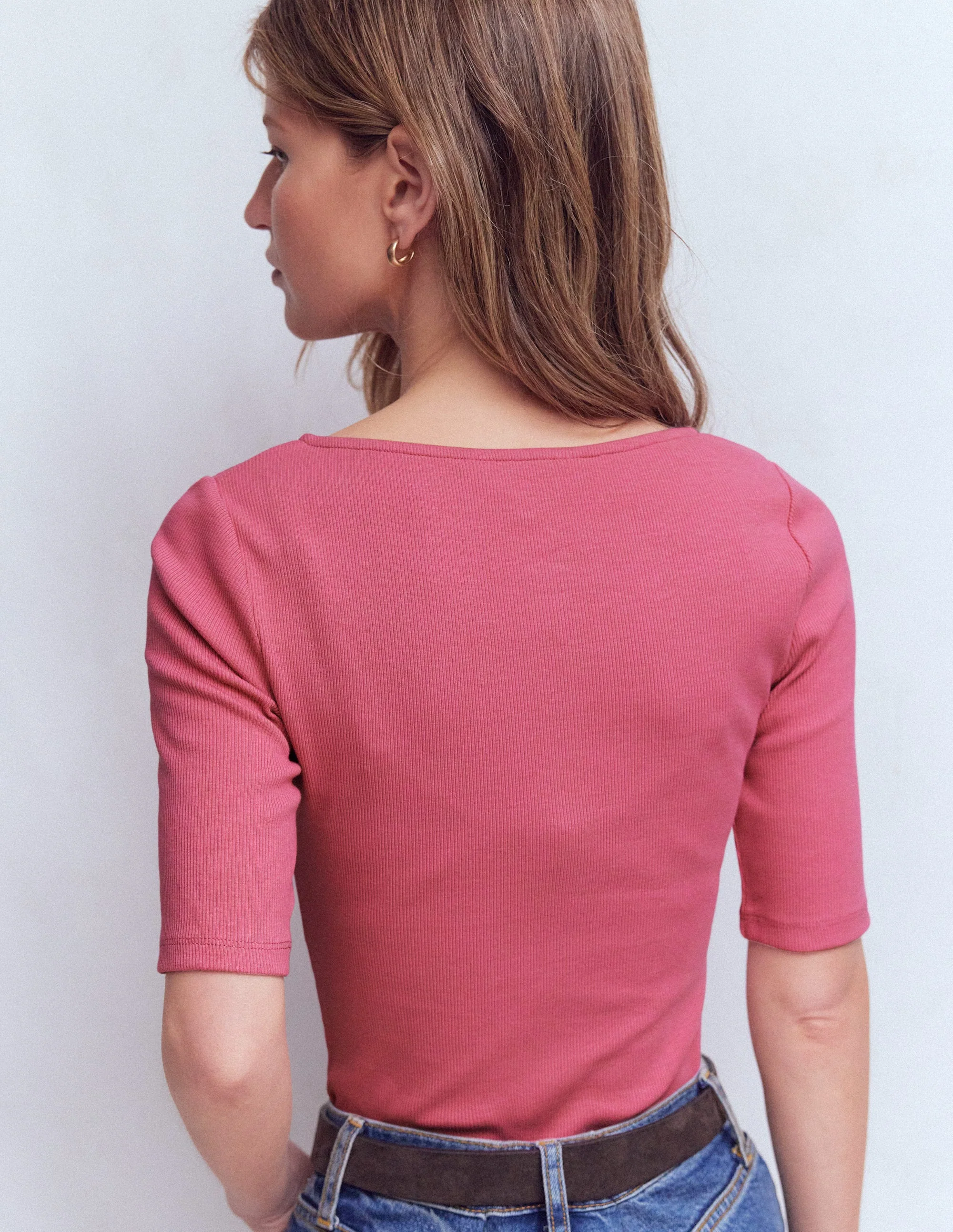 Short Sleeve Rib Henley-Malaga - Image 3