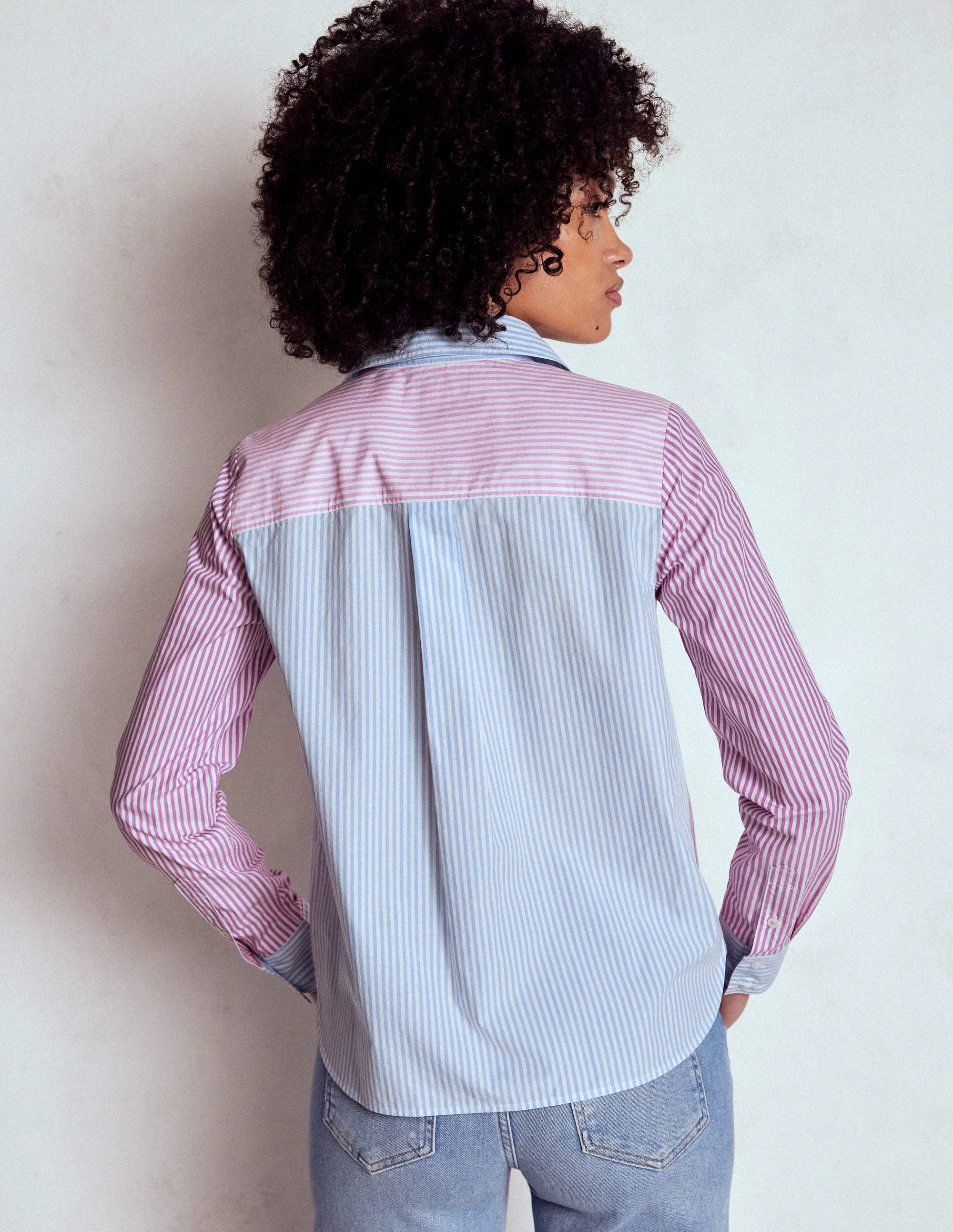 Sienna Cotton Shirt-Hotched, Multi Stripe - Image 3