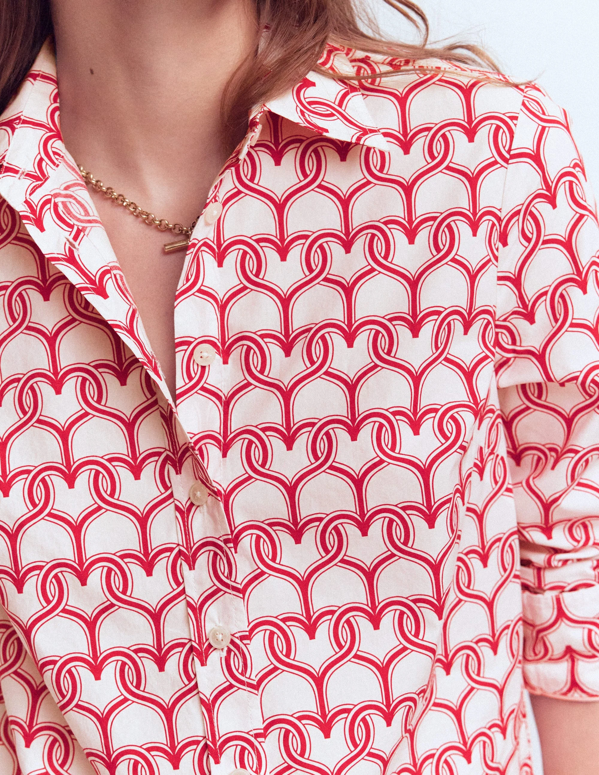 Sienna Cotton Shirt-Ivory, Heart Link - Image 2